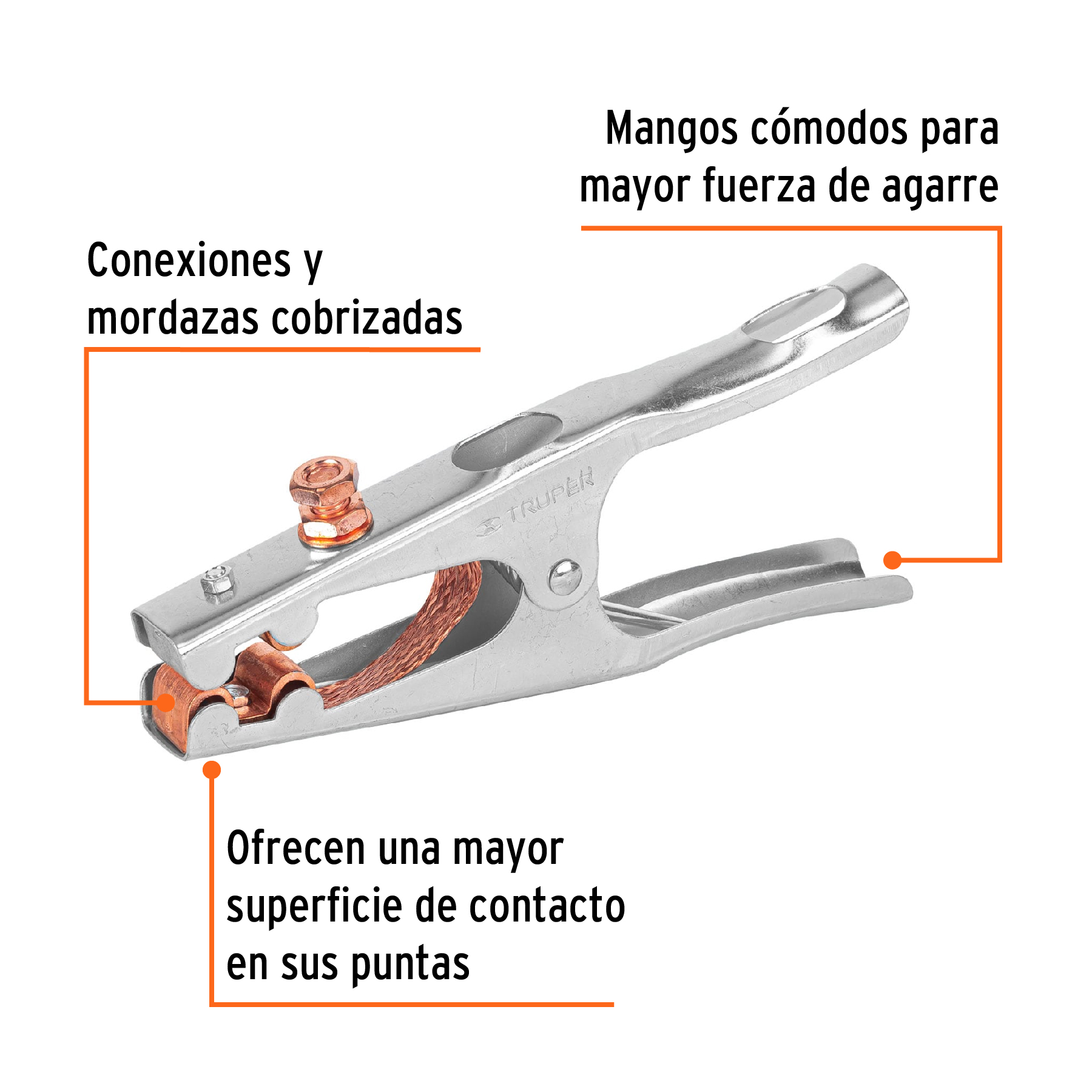 Pinza para tierra de 500 A, TRUPER TRUPER