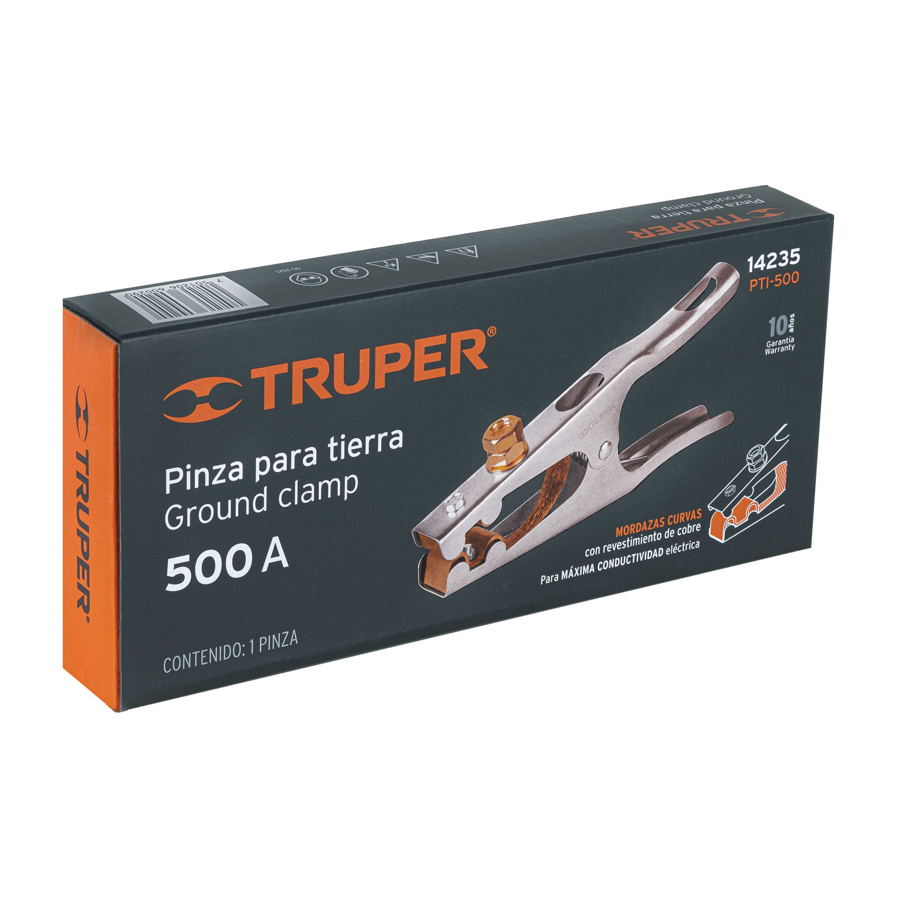 Pinza para tierra de 500 A, TRUPER TRUPER
