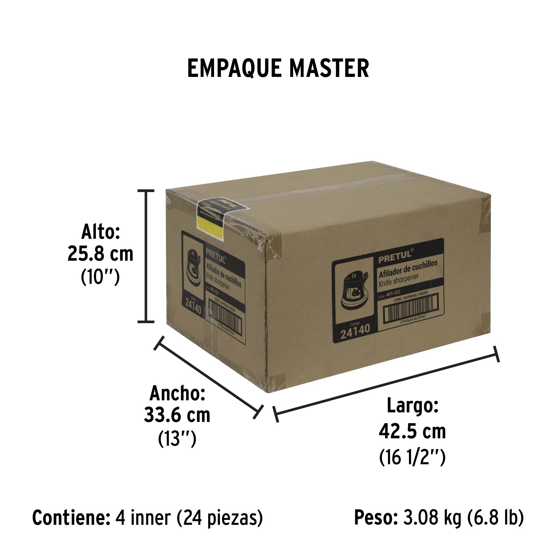 Afilador de cuchillos, cuerpo de ABS, PRETUL PRETUL