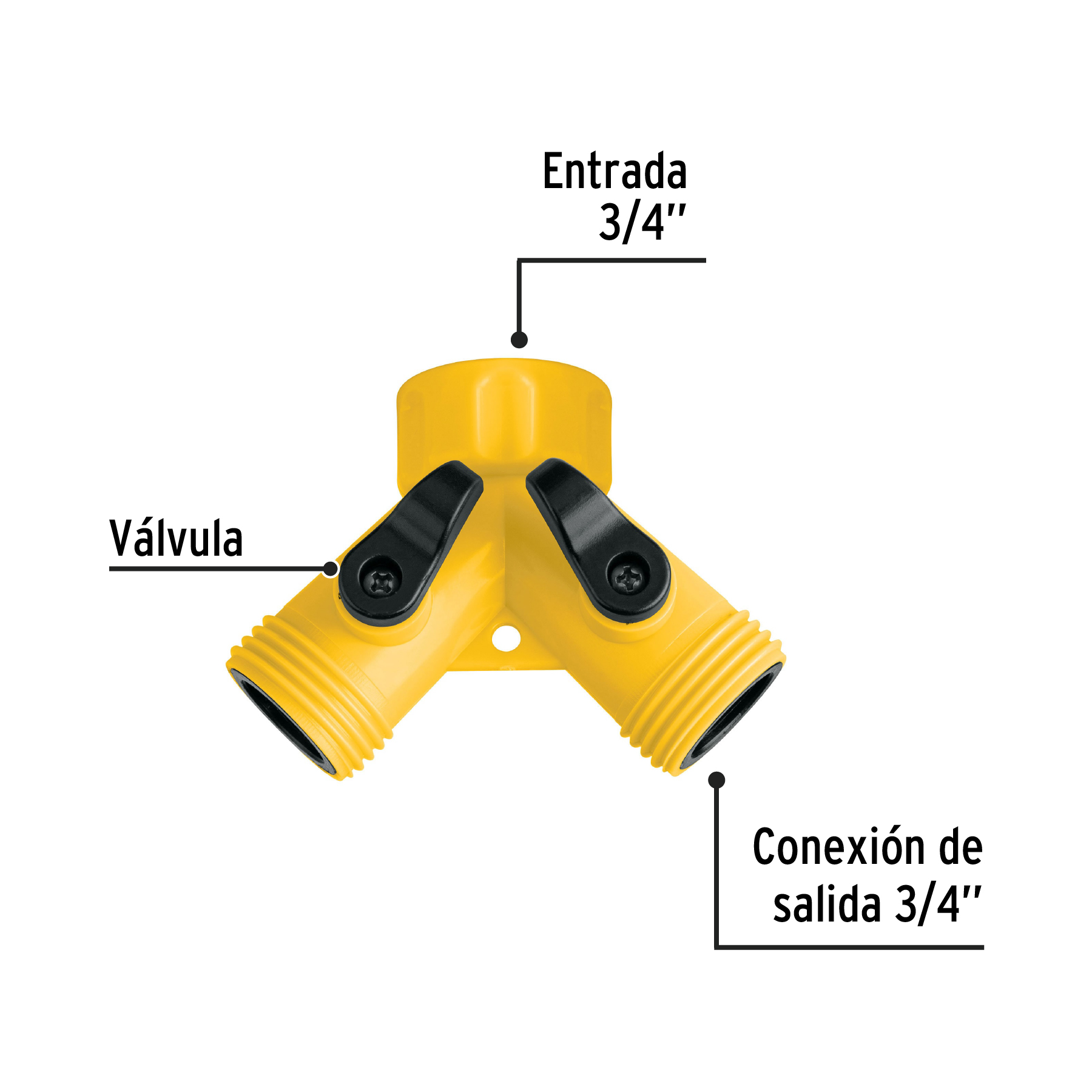 Conector "Y" 3/4" plástico para manguera, PRETUL PRETUL