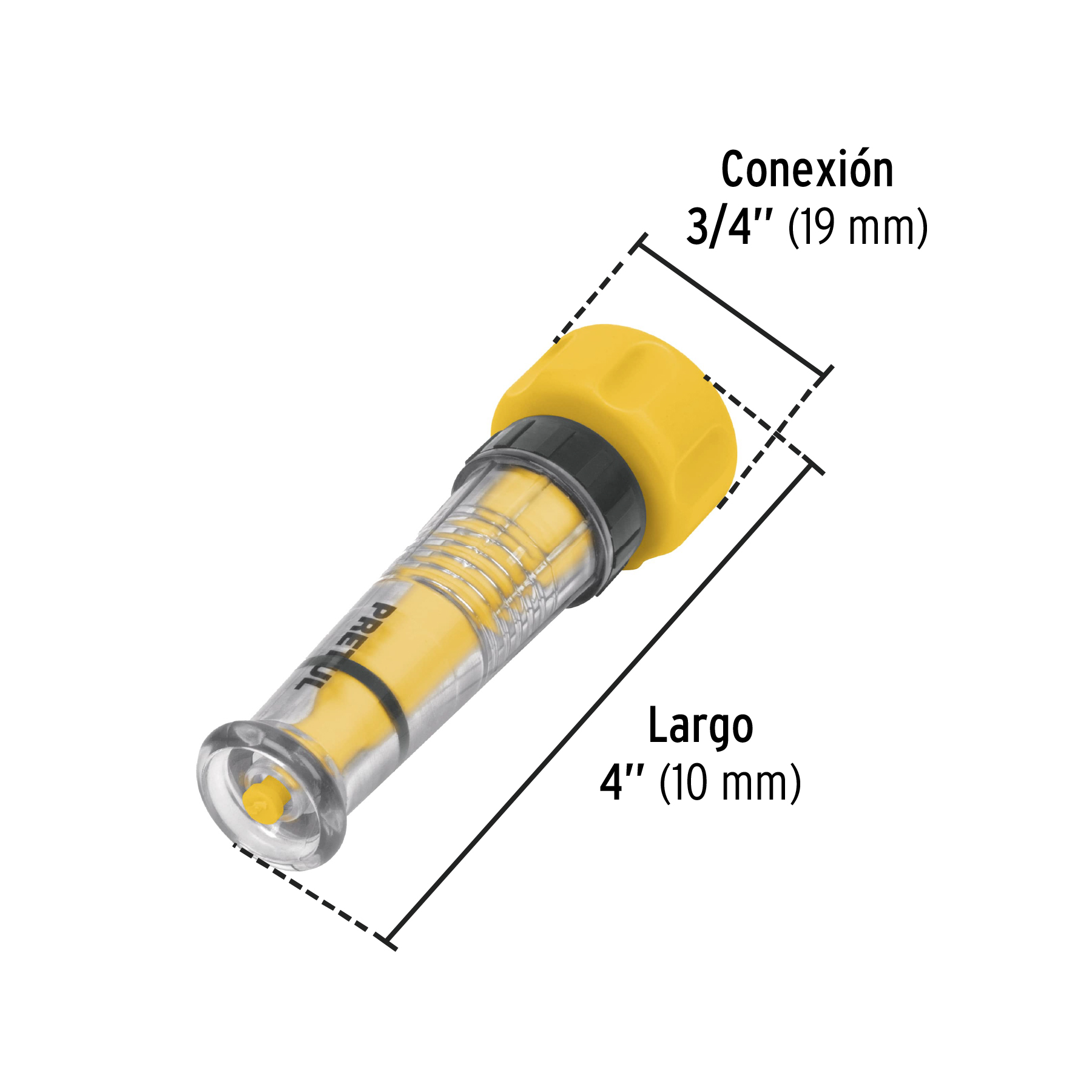 Chiflón 4" de plástico para manguera, PRETUL PRETUL