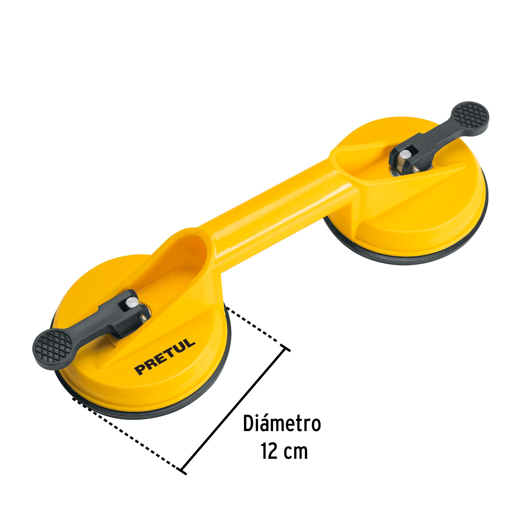 Ventosa de plástico para vidrio, 2 copas de succión, PRETUL PRETUL