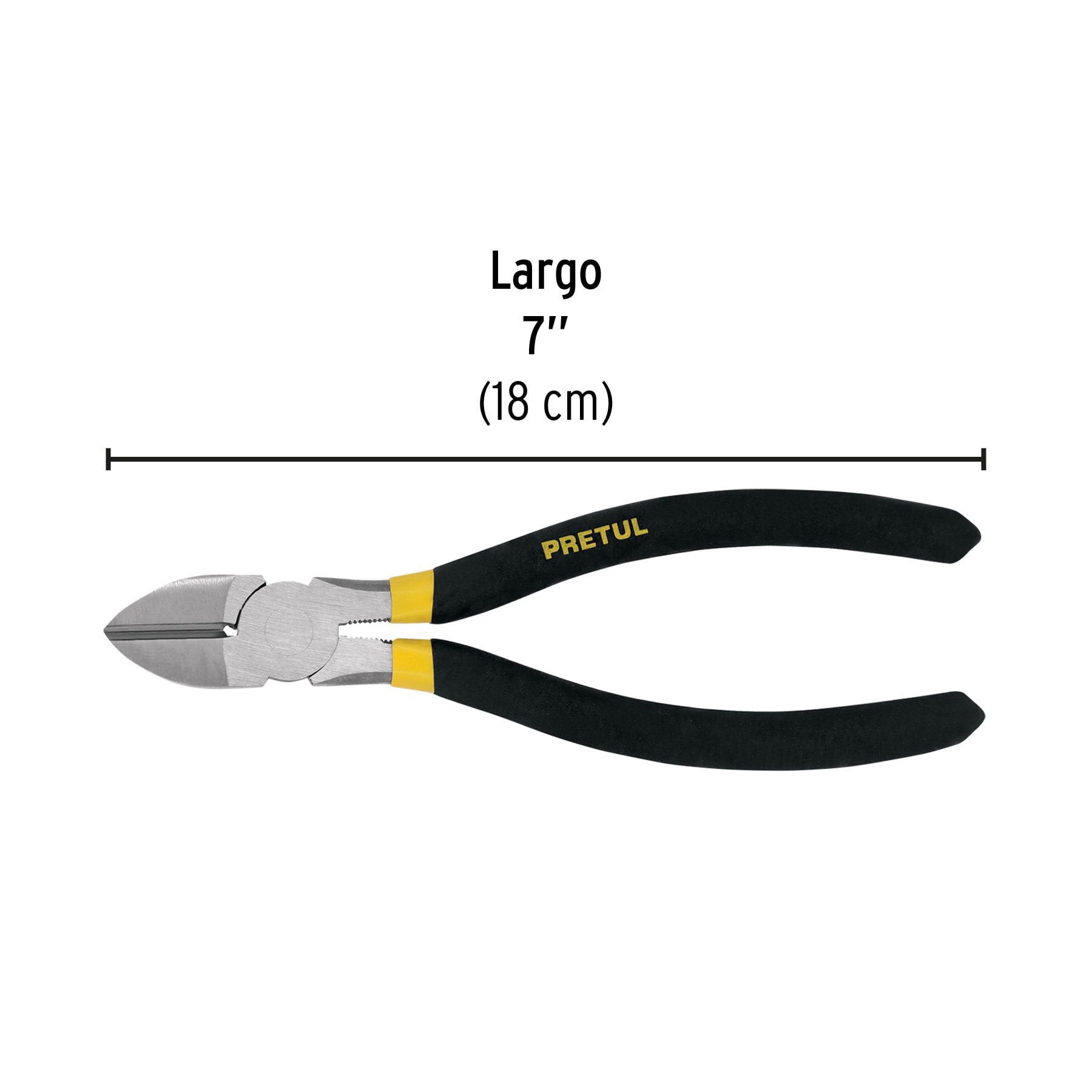Pinza de corte diagonal 7" mango de PVC, PRETUL PRETUL