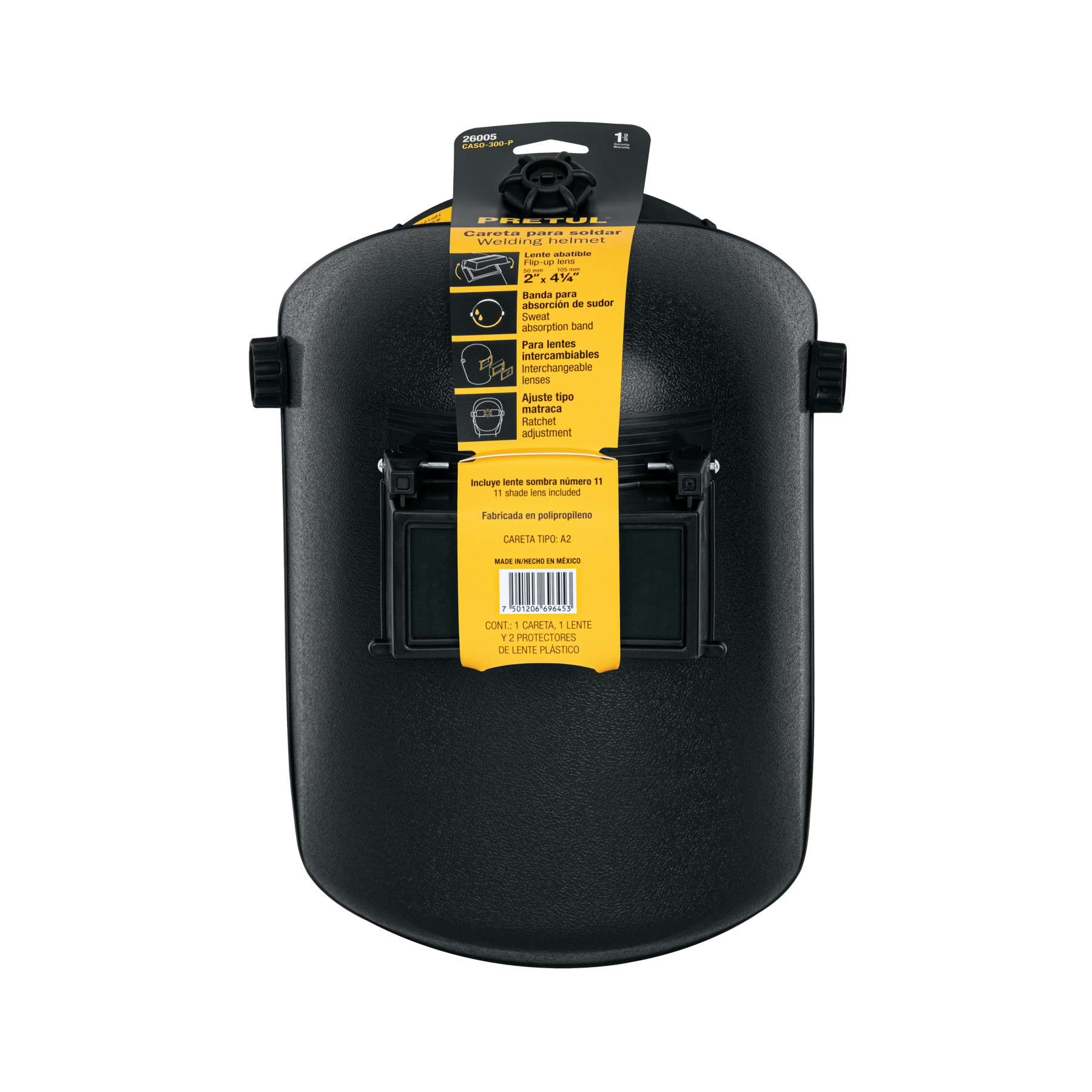Careta para soldar con lente abatible, sombra 11, PRETUL PRETUL