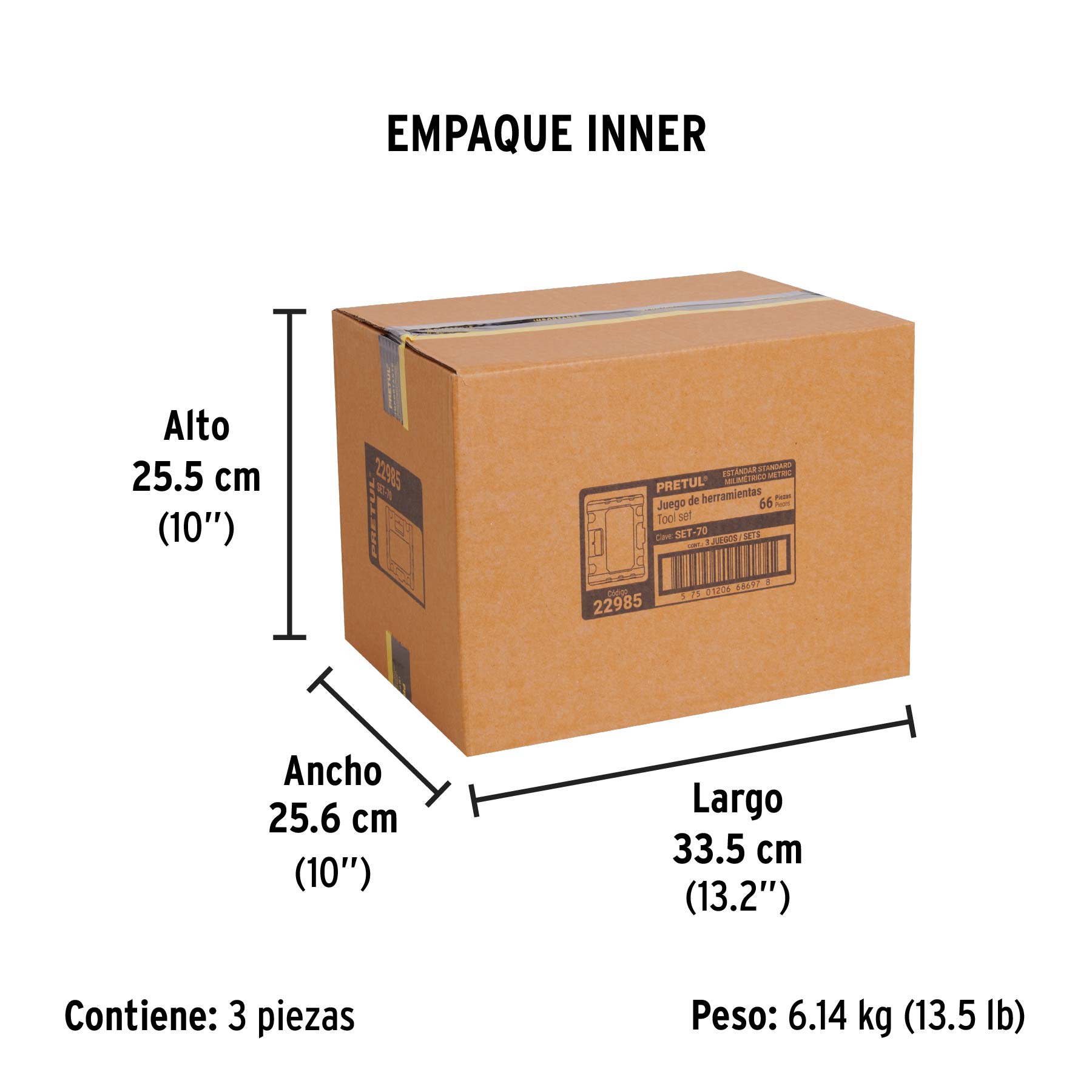 Juego de 66 herramientas 1/4" y 3/8" para mecánico, PRETUL PRETUL