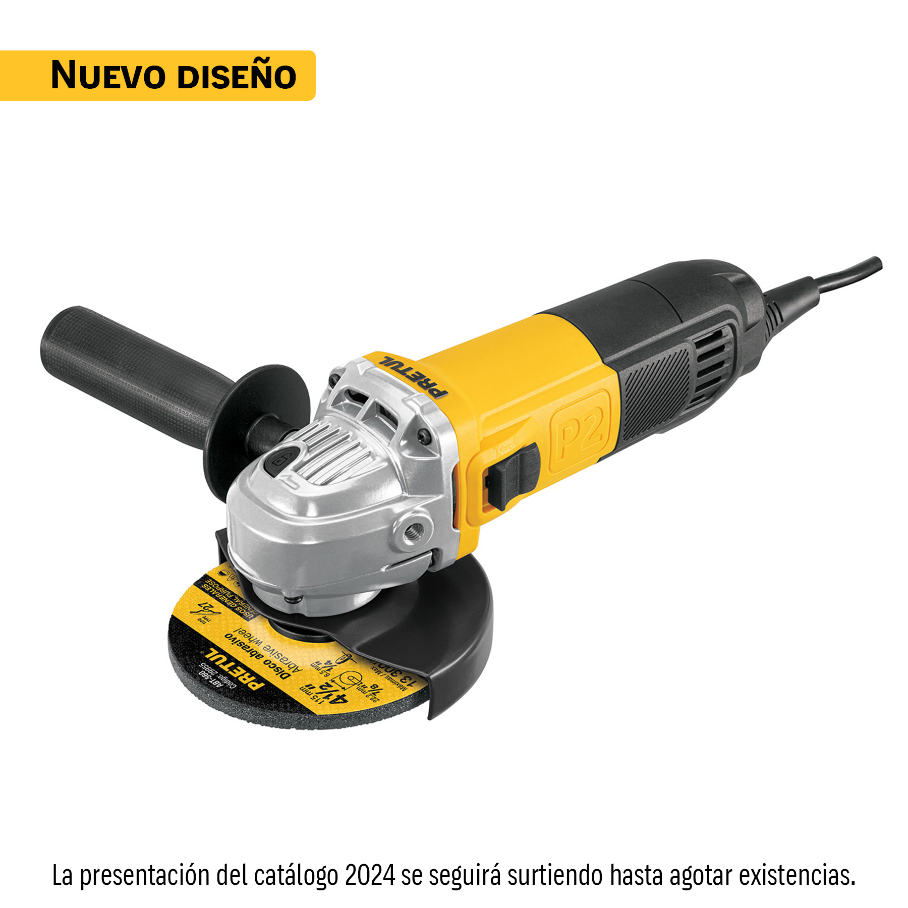 Esmeriladora angular 4-1/2", 700W, PRETUL PRETUL