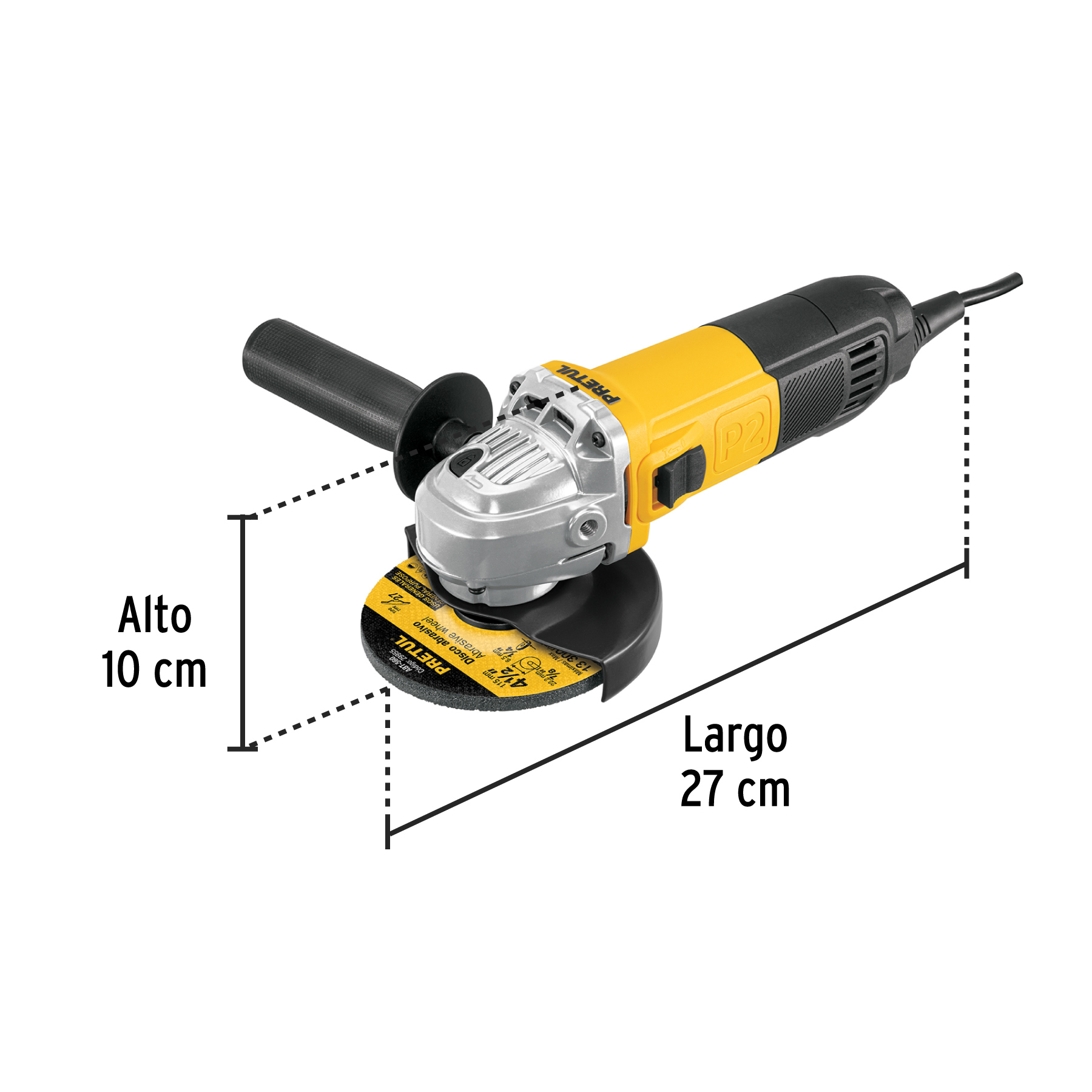 Esmeriladora angular 4-1/2", 700W, PRETUL PRETUL