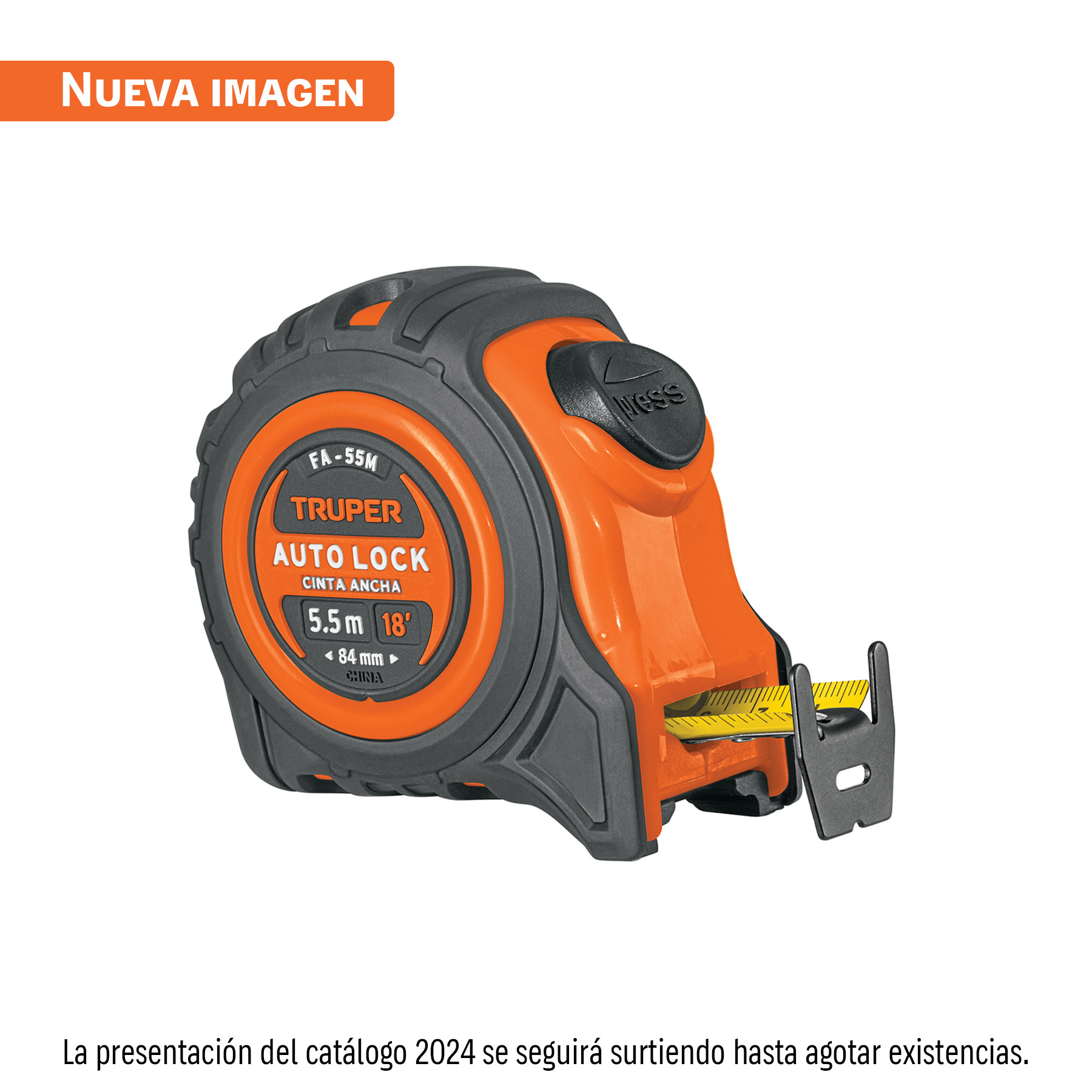 Flexómetro Auto-Lock contra impactos 5.5 m cinta 25 mm TRUPER