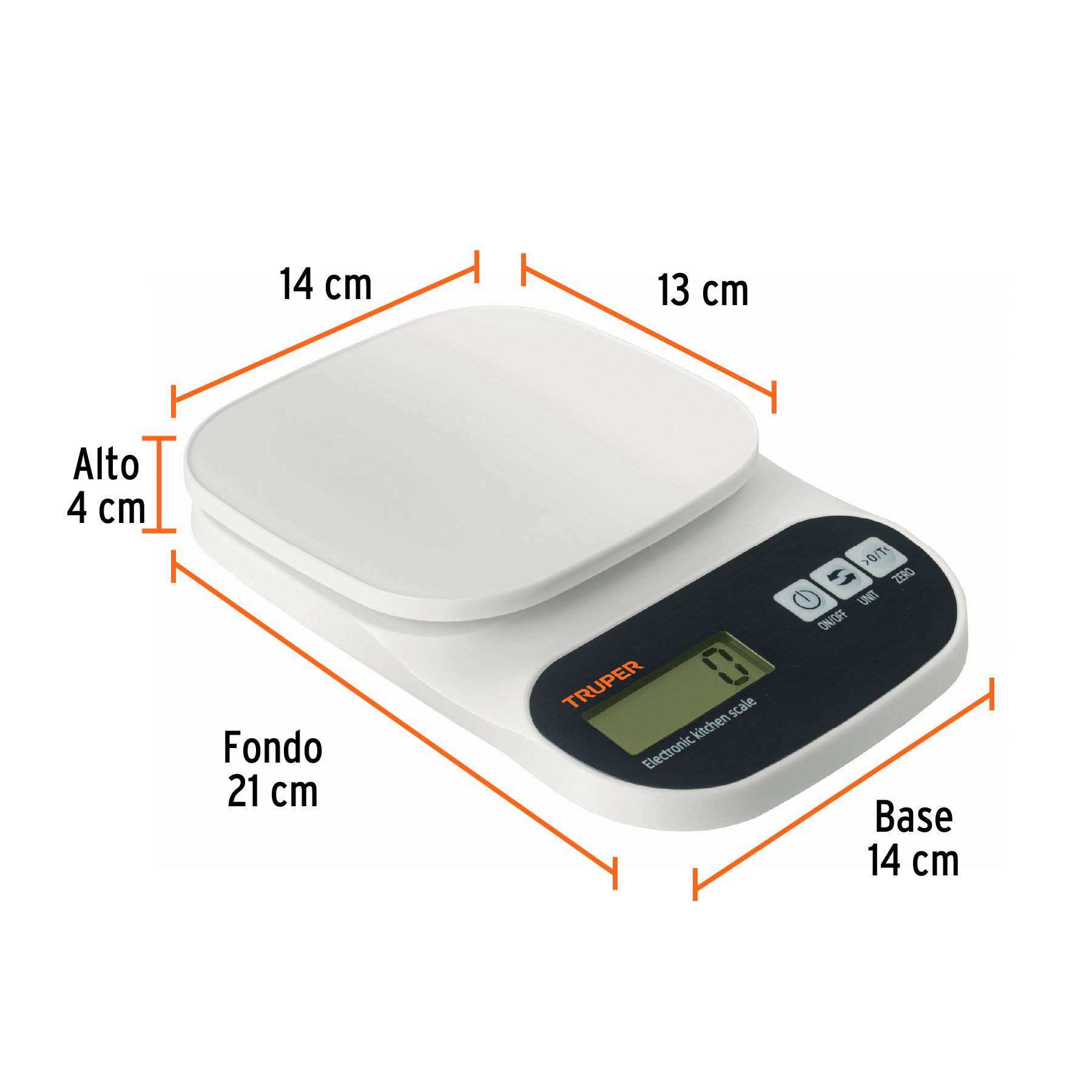 Báscula digital para cocina, plato de ABS, 5 kg, TRUPER TRUPER