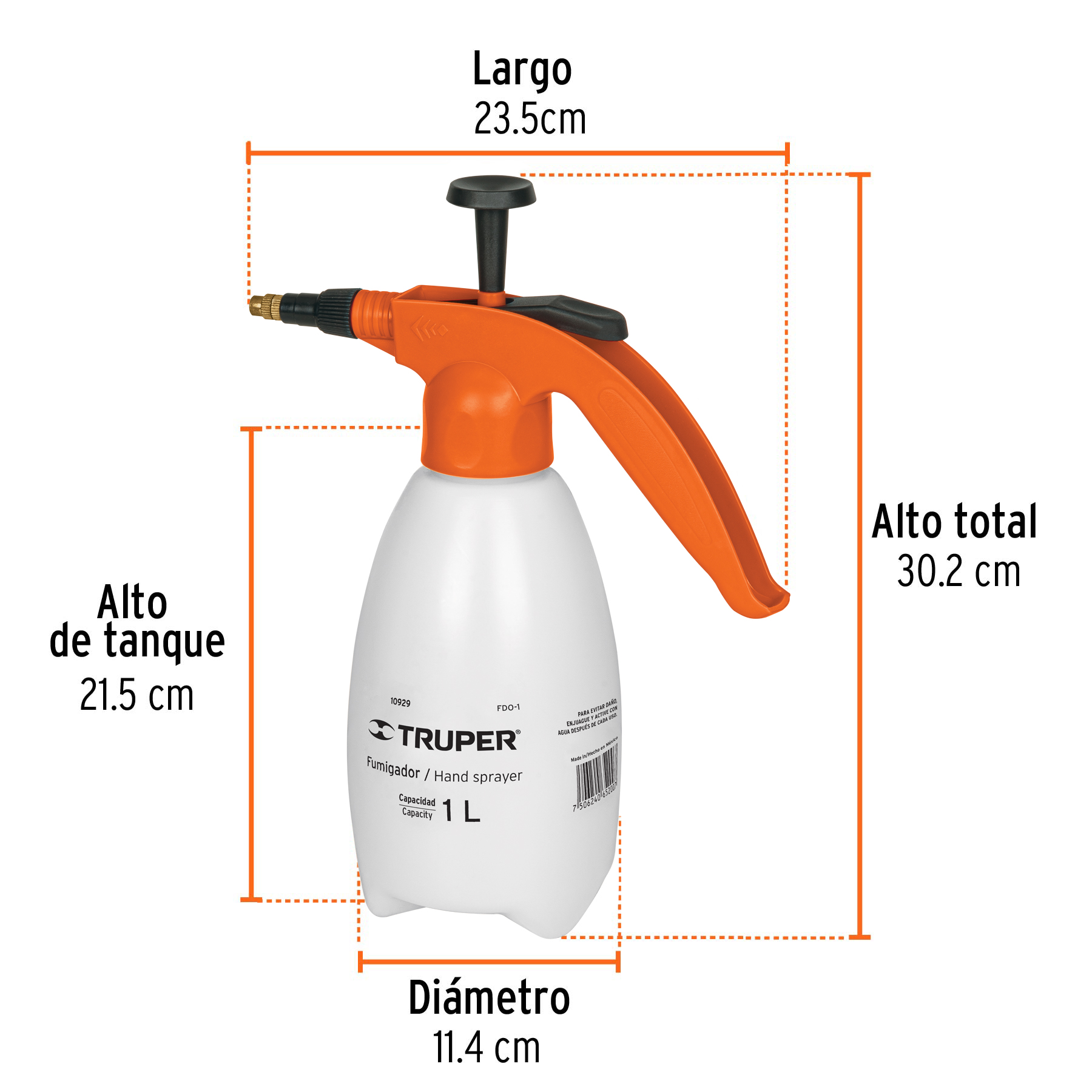Fumigador de 1 litro doméstico, TRUPER TRUPER