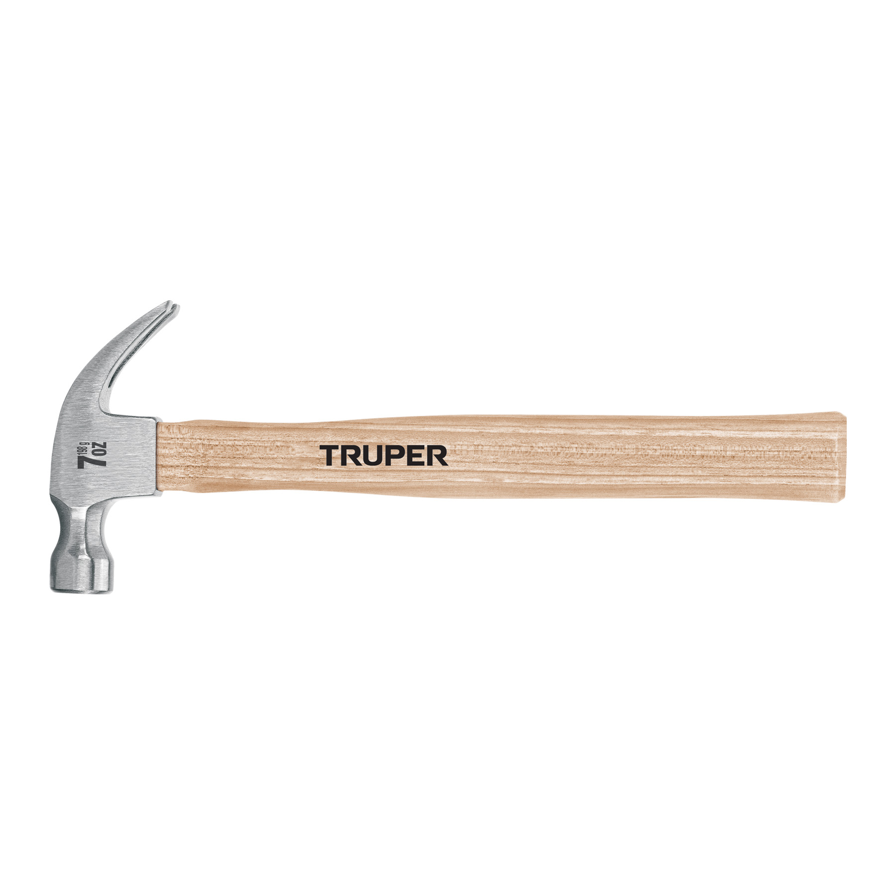 Martillo pulido, 7 oz, uña curva, mango madera, TRUPER TRUPER