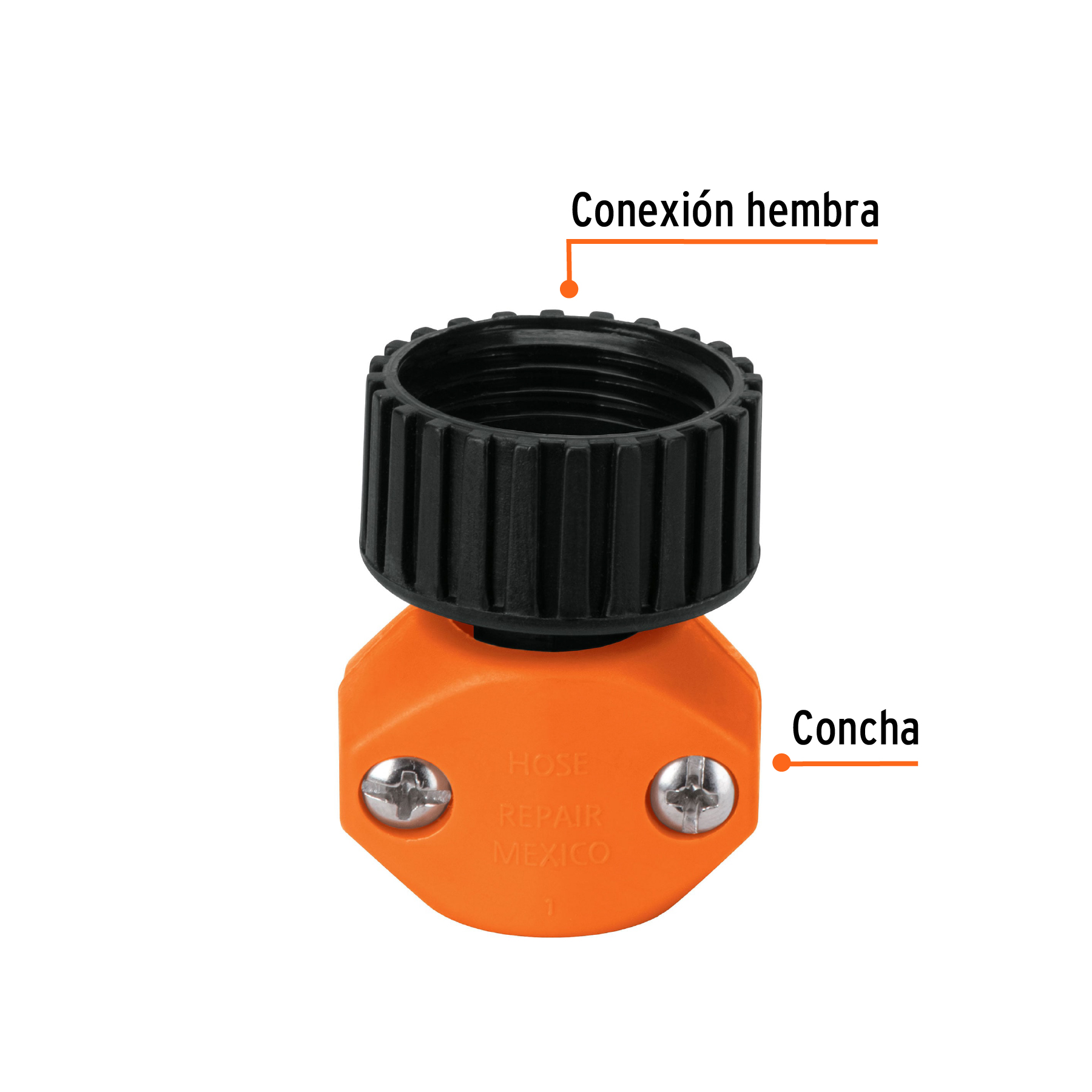 Conector 1/2" hembra de ABS para manguera, TRUPER TRUPER