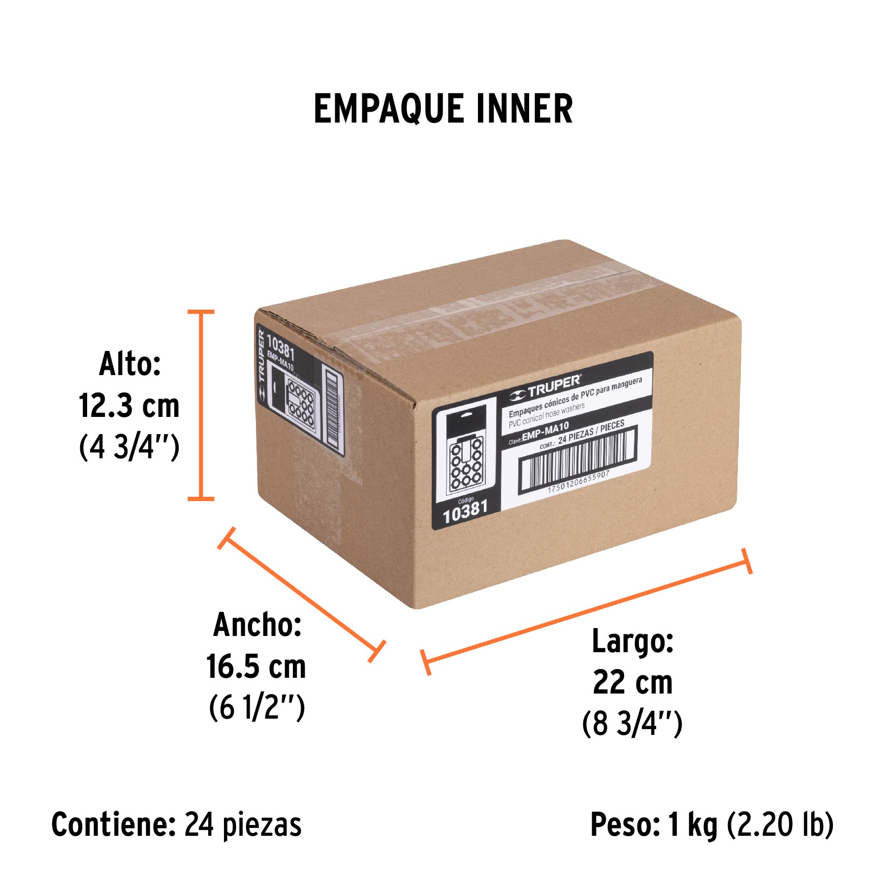 Bolsa con 10 empaques de PVC antifuga para manguera, TRUPER TRUPER