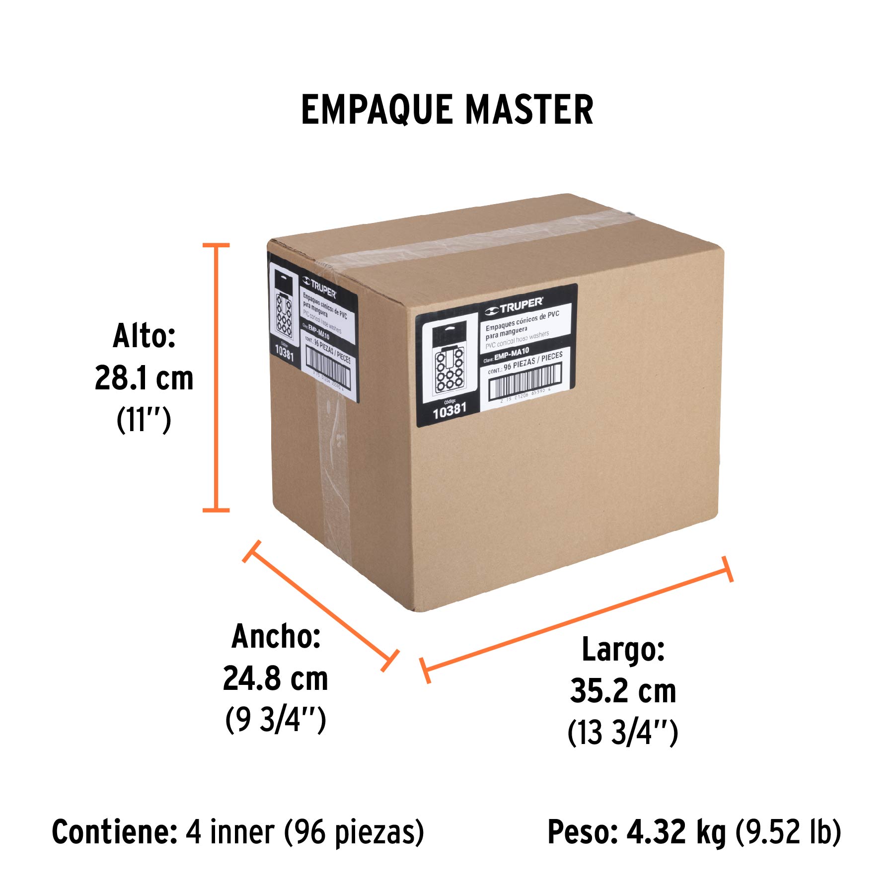Bolsa con 10 empaques de PVC antifuga para manguera, TRUPER TRUPER