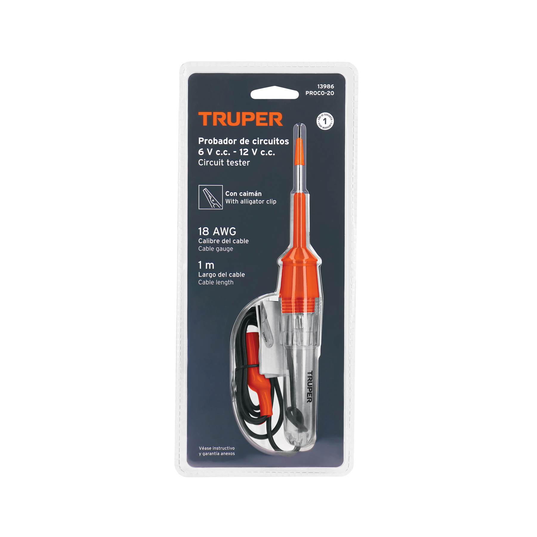 Probador de circuitos de corriente directa 20 cm, TRUPER TRUPER