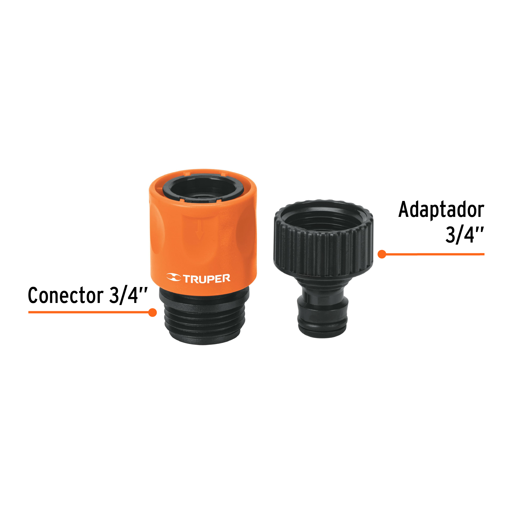 Conector 3/4" rápido de ABS grifo-manguera sistema click TRUPER