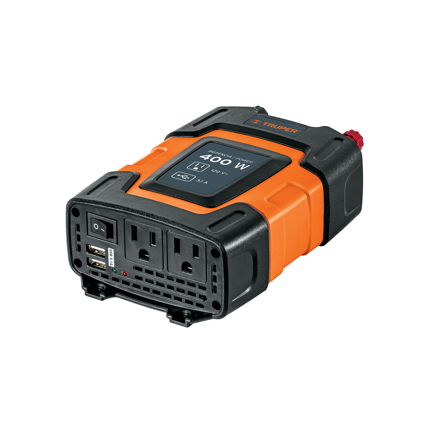Inversor de corriente de 400 W con puertos USB, TRUPER TRUPER