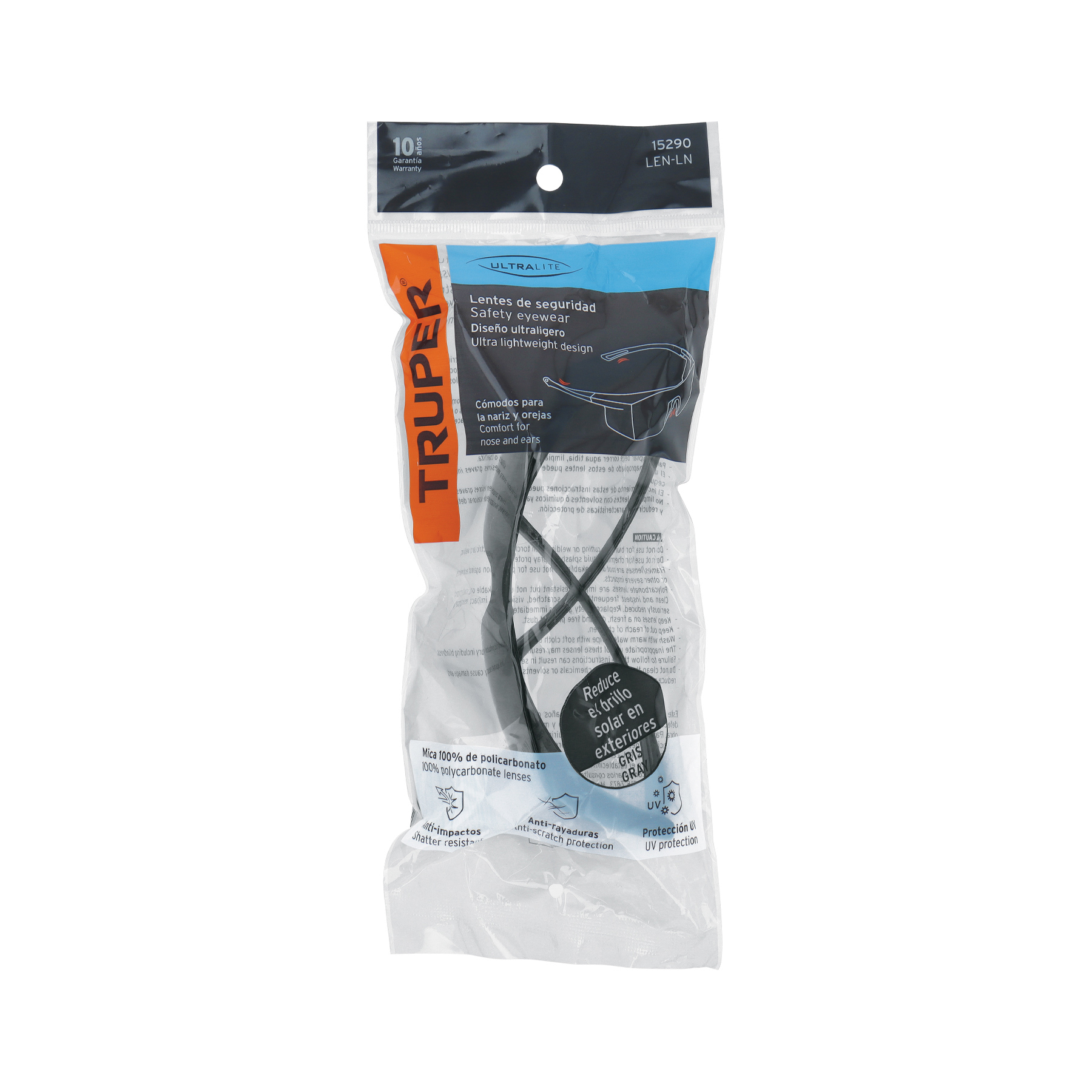 Lentes de seguridad grises, TRUPER Ultralite TRUPER