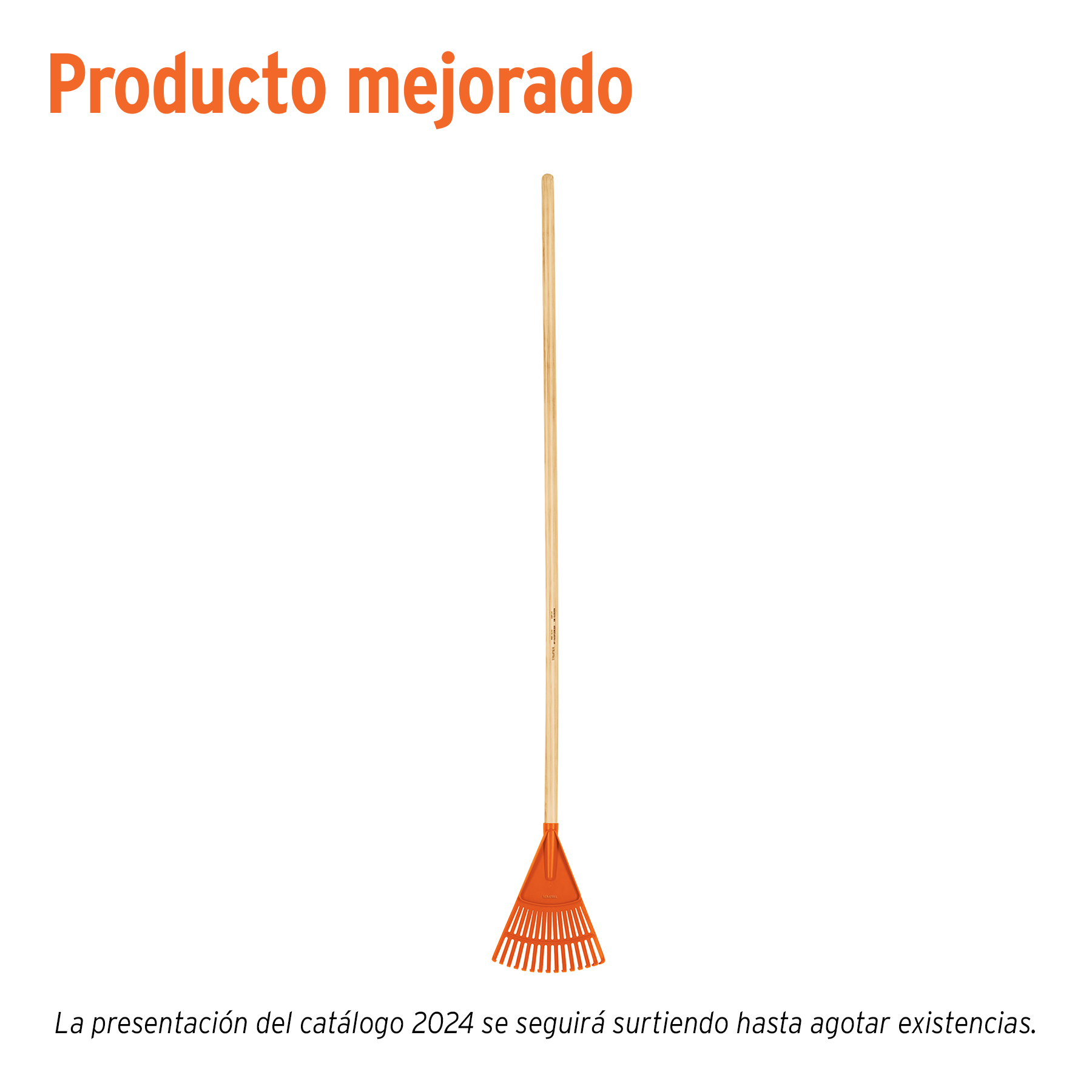 Escoba plástica para jardín, rígida, 15 dientes, mango 48" TRUPER