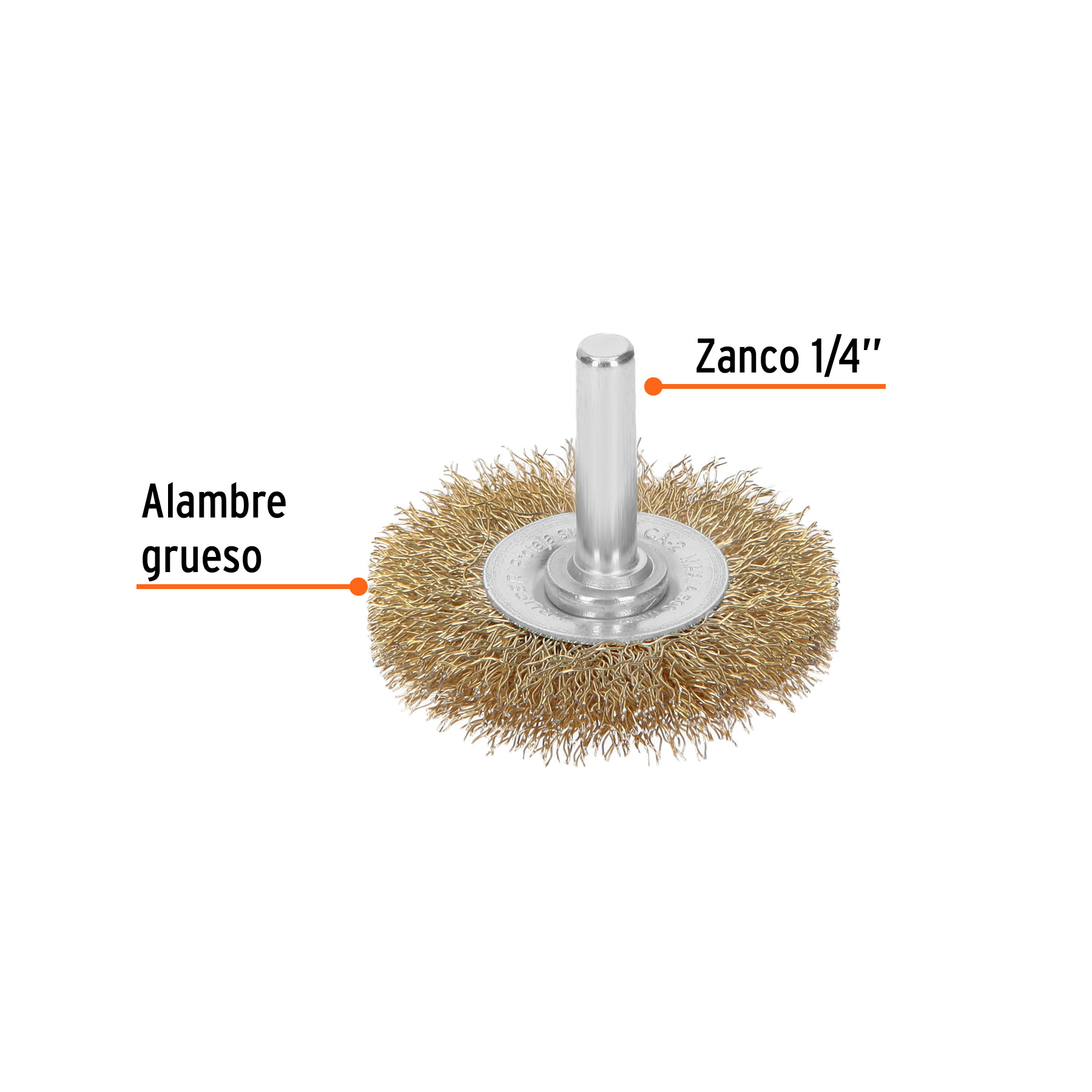 Carda circular 2" alambre grueso para taladro, TRUPER TRUPER