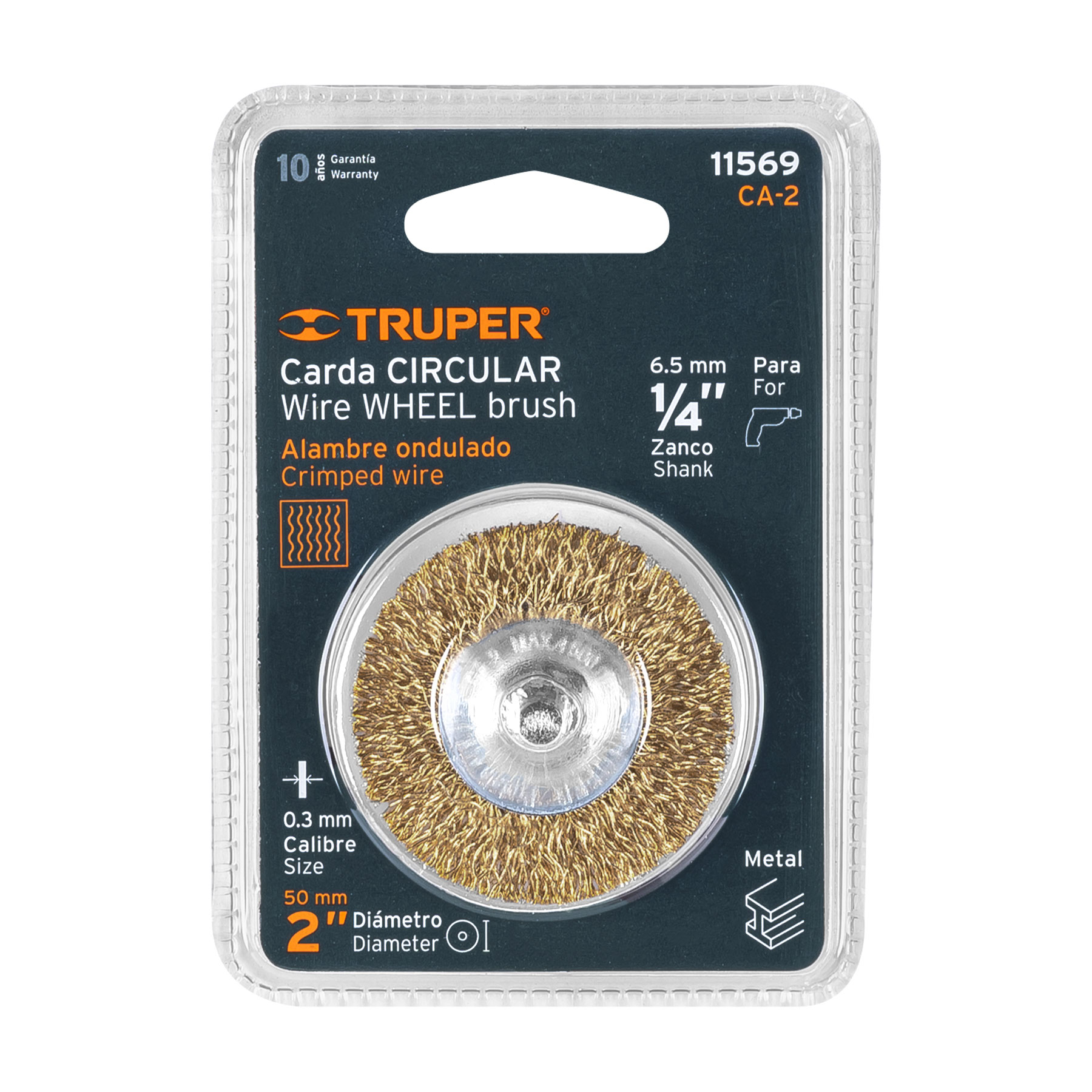 Carda circular 2" alambre grueso para taladro, TRUPER TRUPER