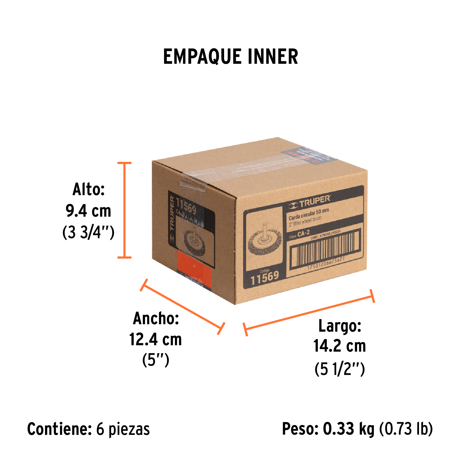 Carda circular 2" alambre grueso para taladro, TRUPER TRUPER