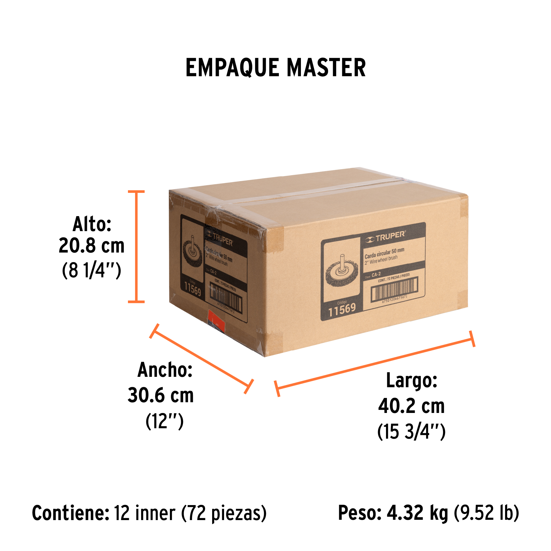 Carda circular 2" alambre grueso para taladro, TRUPER TRUPER