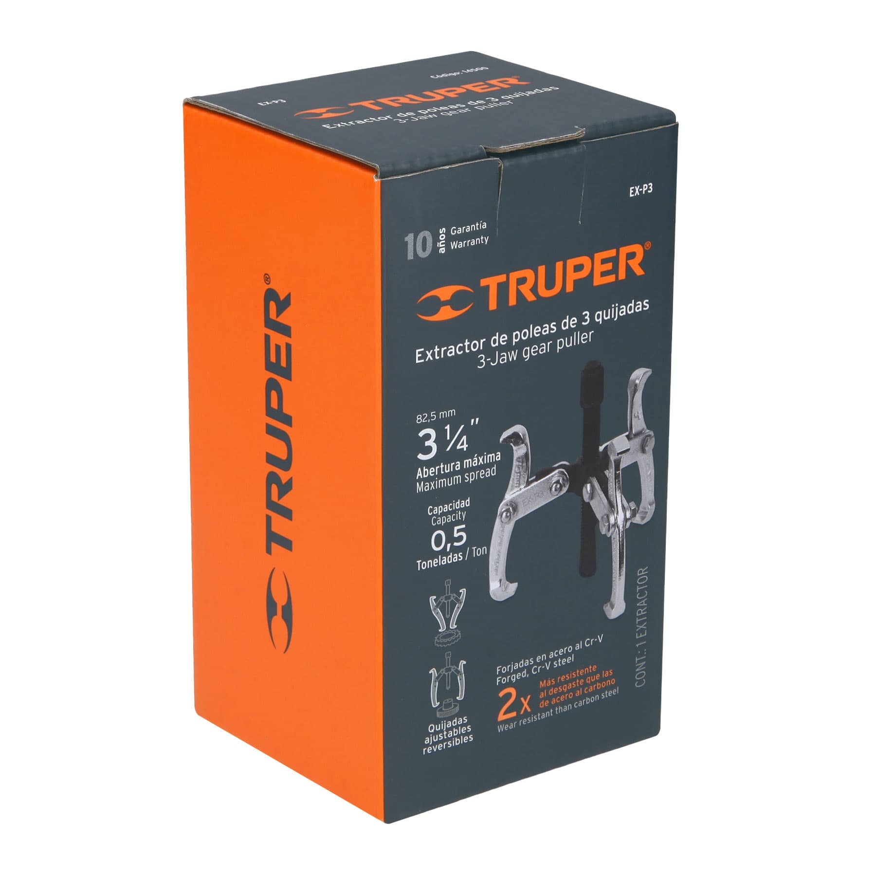 Extractor de poleas, 3 quijadas, 3", TRUPER TRUPER