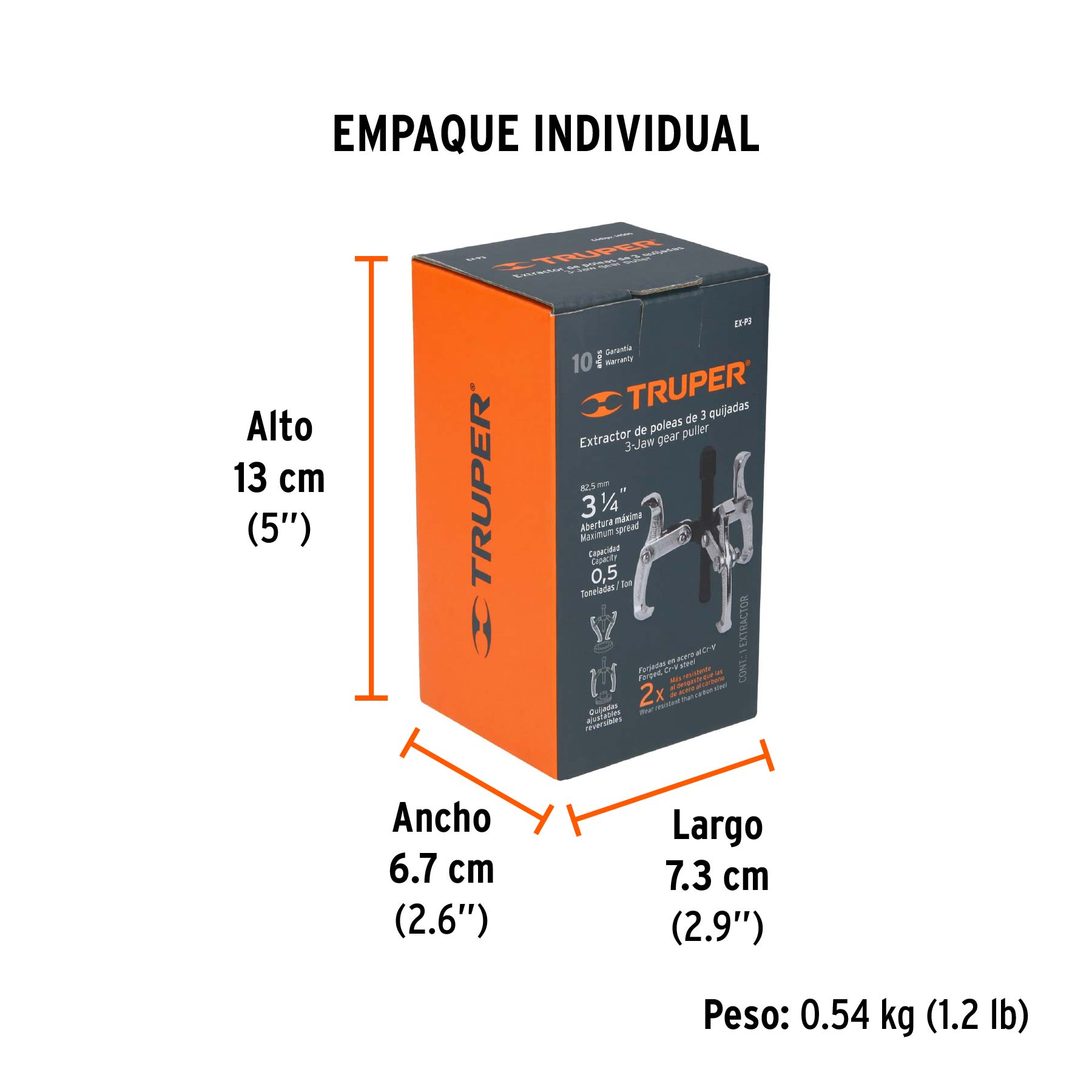 Extractor de poleas, 3 quijadas, 3", TRUPER TRUPER