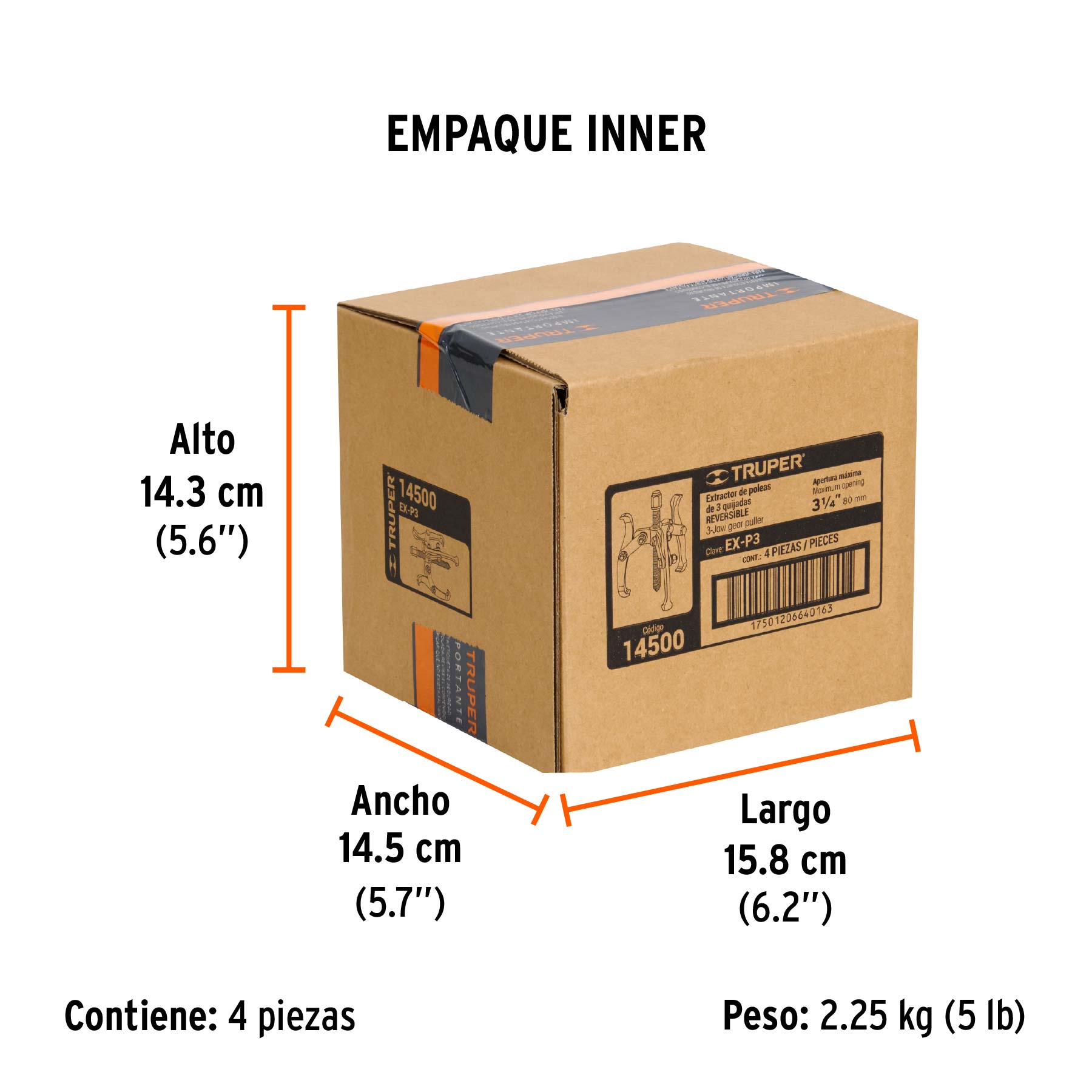 Extractor de poleas, 3 quijadas, 3", TRUPER TRUPER