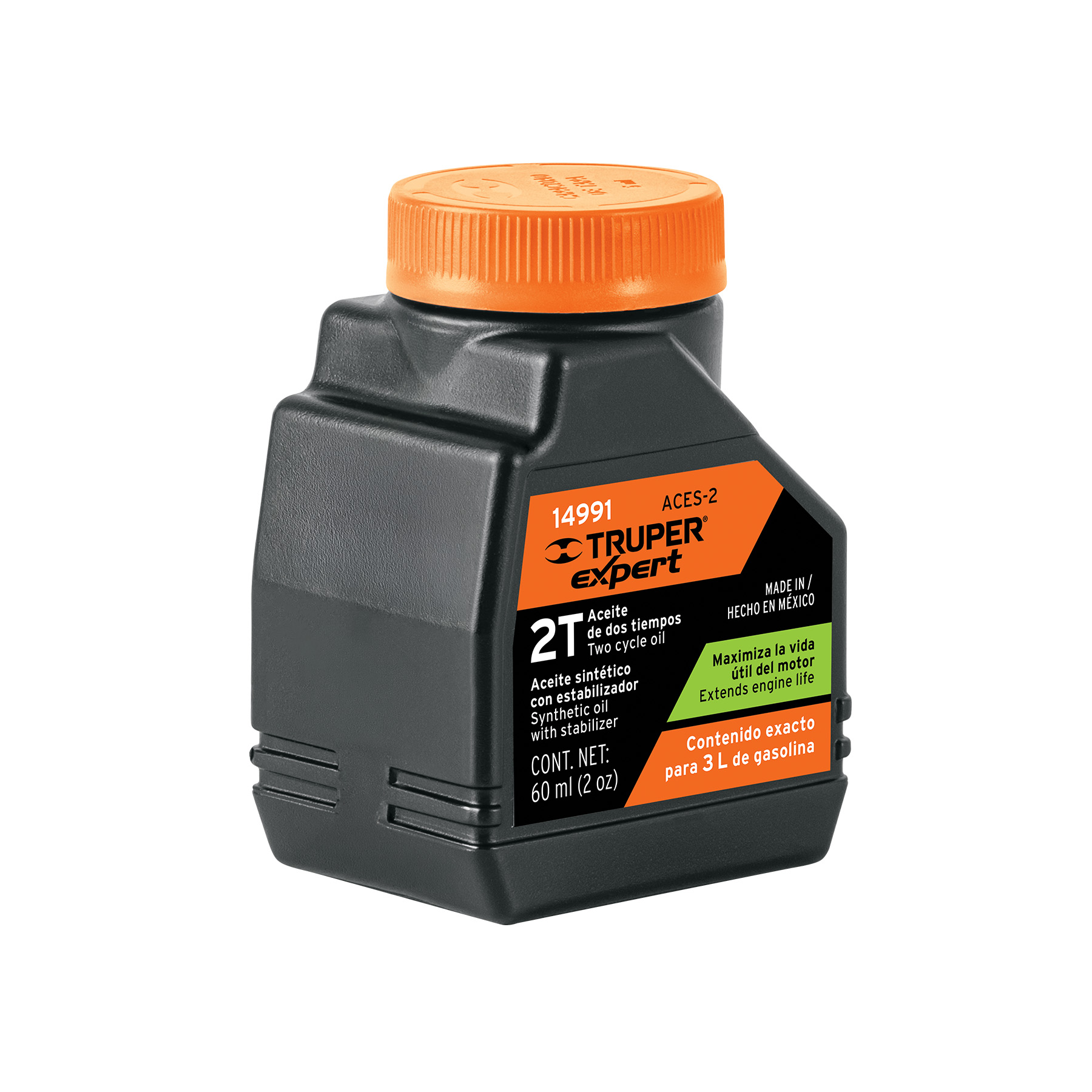 Aceite sintético para motor de 2 tiempos, 60 ml TRUPER