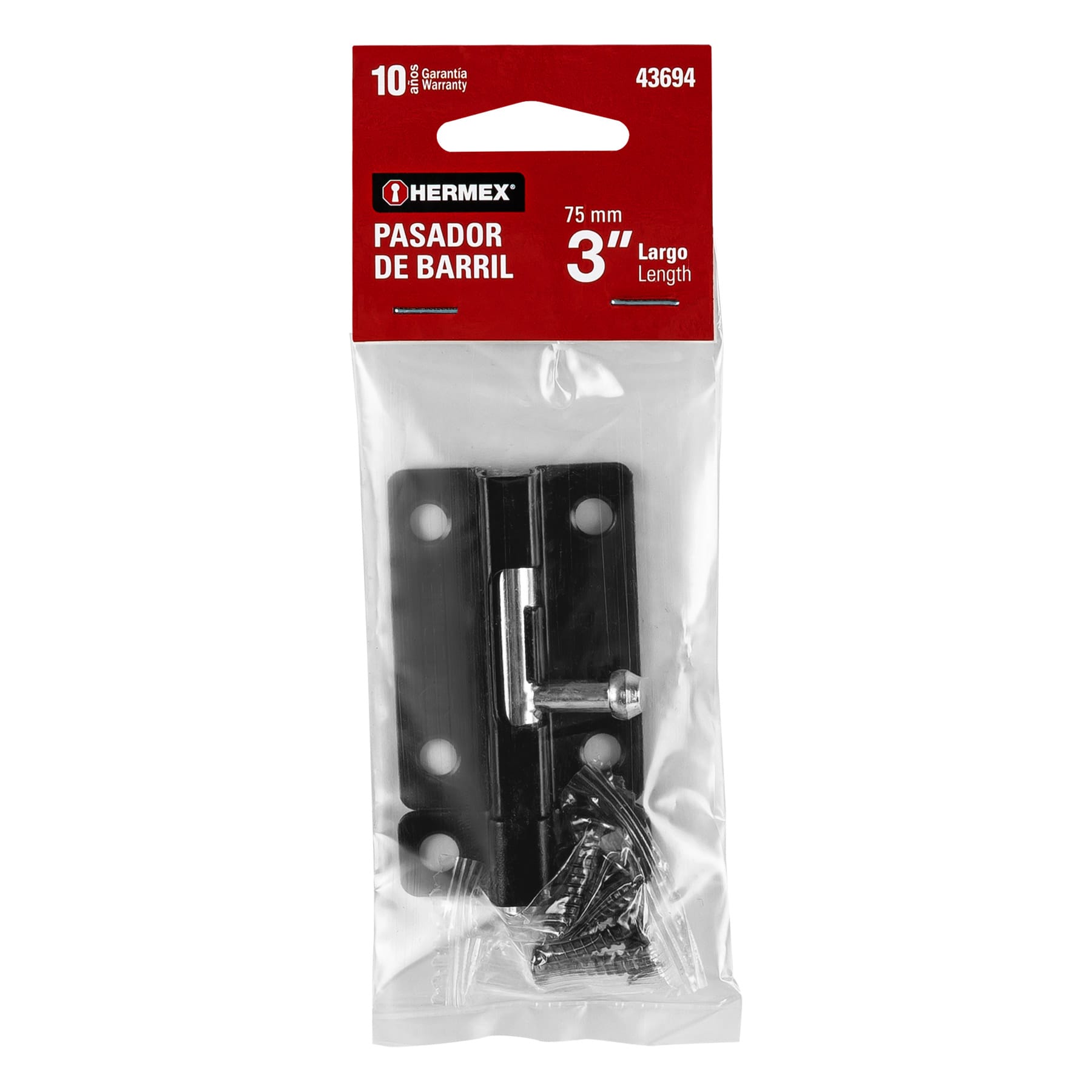 Pasador de barril 3" de acero acabado negro, HERMEX TRUPER