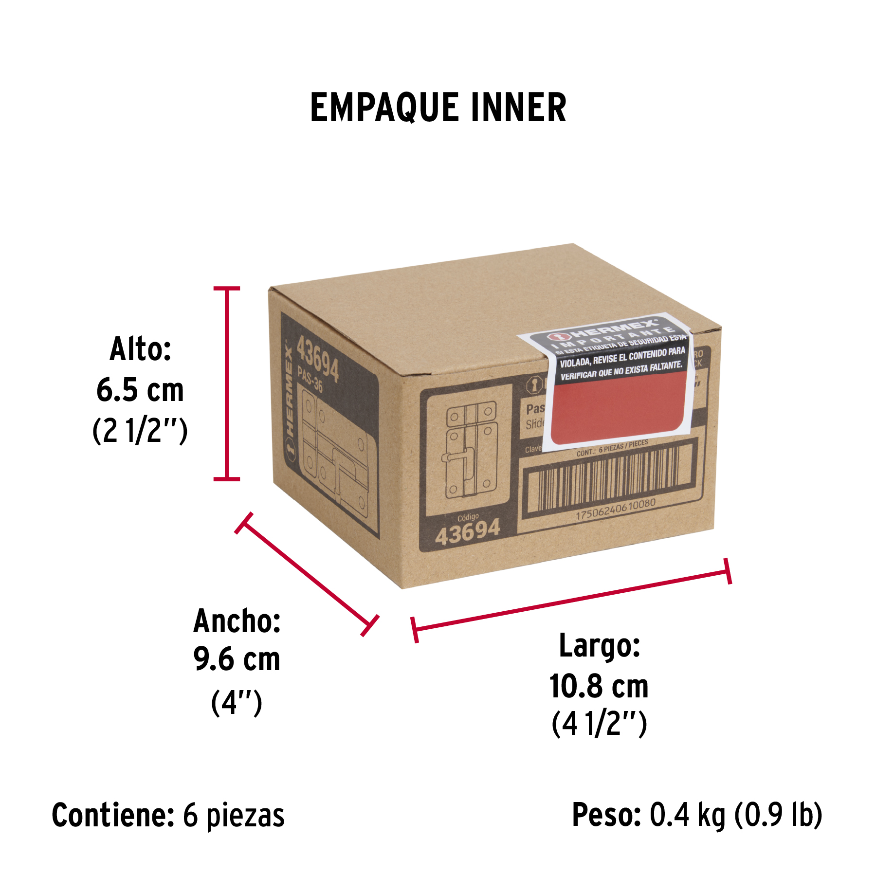 Pasador de barril 3" de acero acabado negro, HERMEX TRUPER