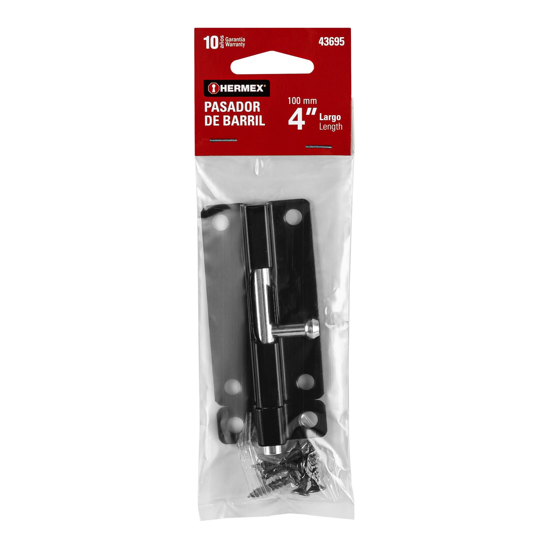 Pasador de barril 4" de acero acabado negro, HERMEX TRUPER