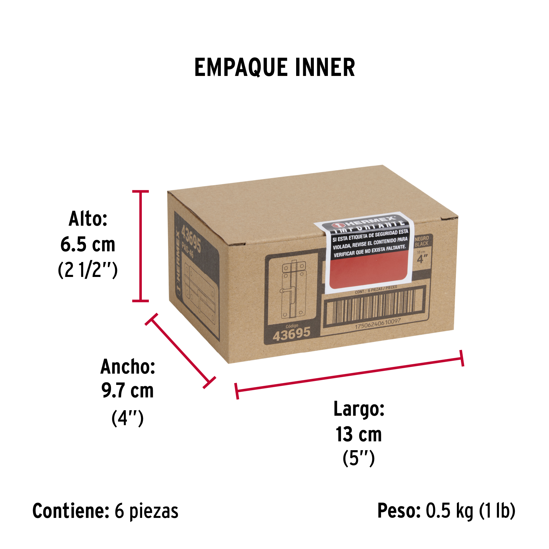 Pasador de barril 4" de acero acabado negro, HERMEX TRUPER