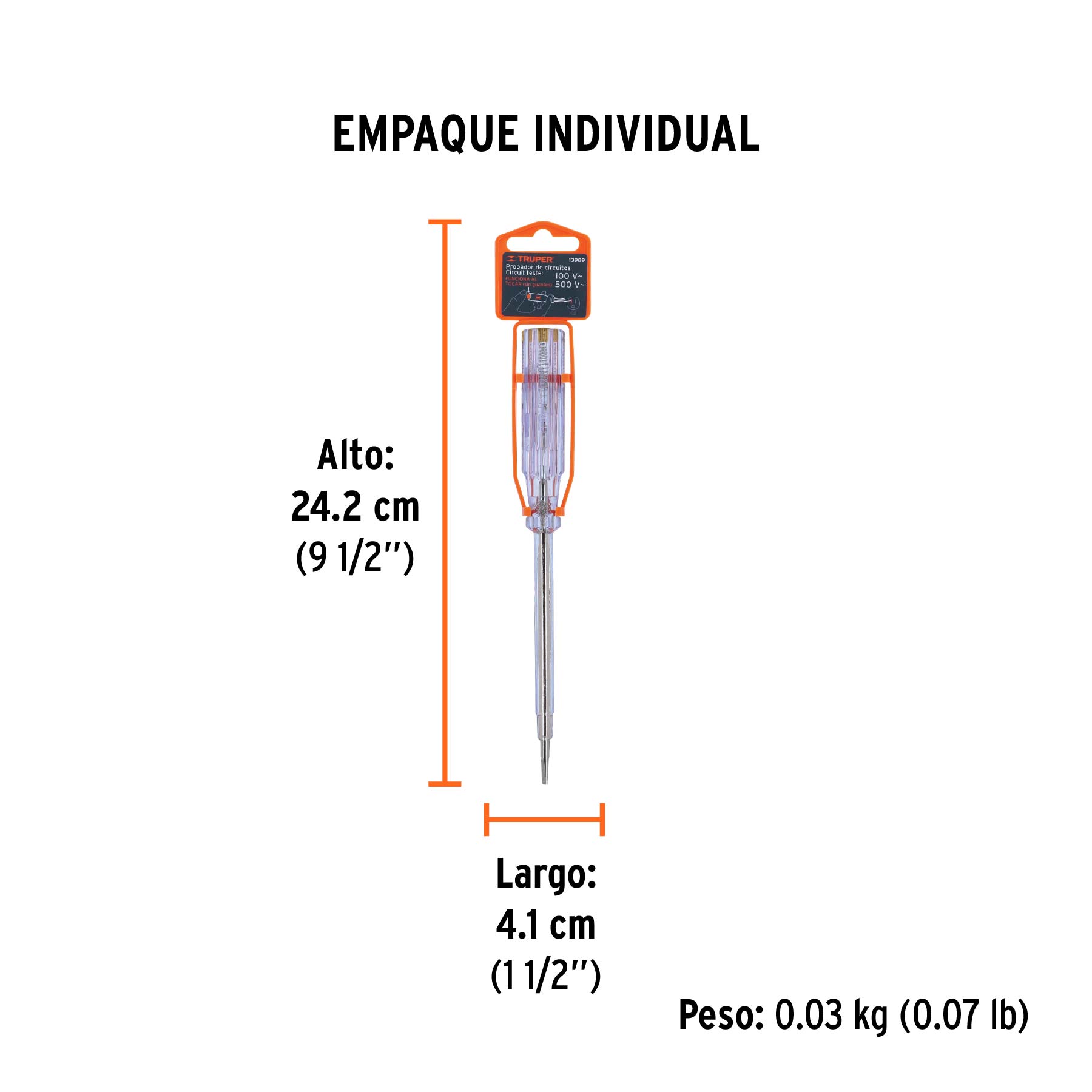 Probador de circuitos de corriente alterna 19 cm, TRUPER TRUPER