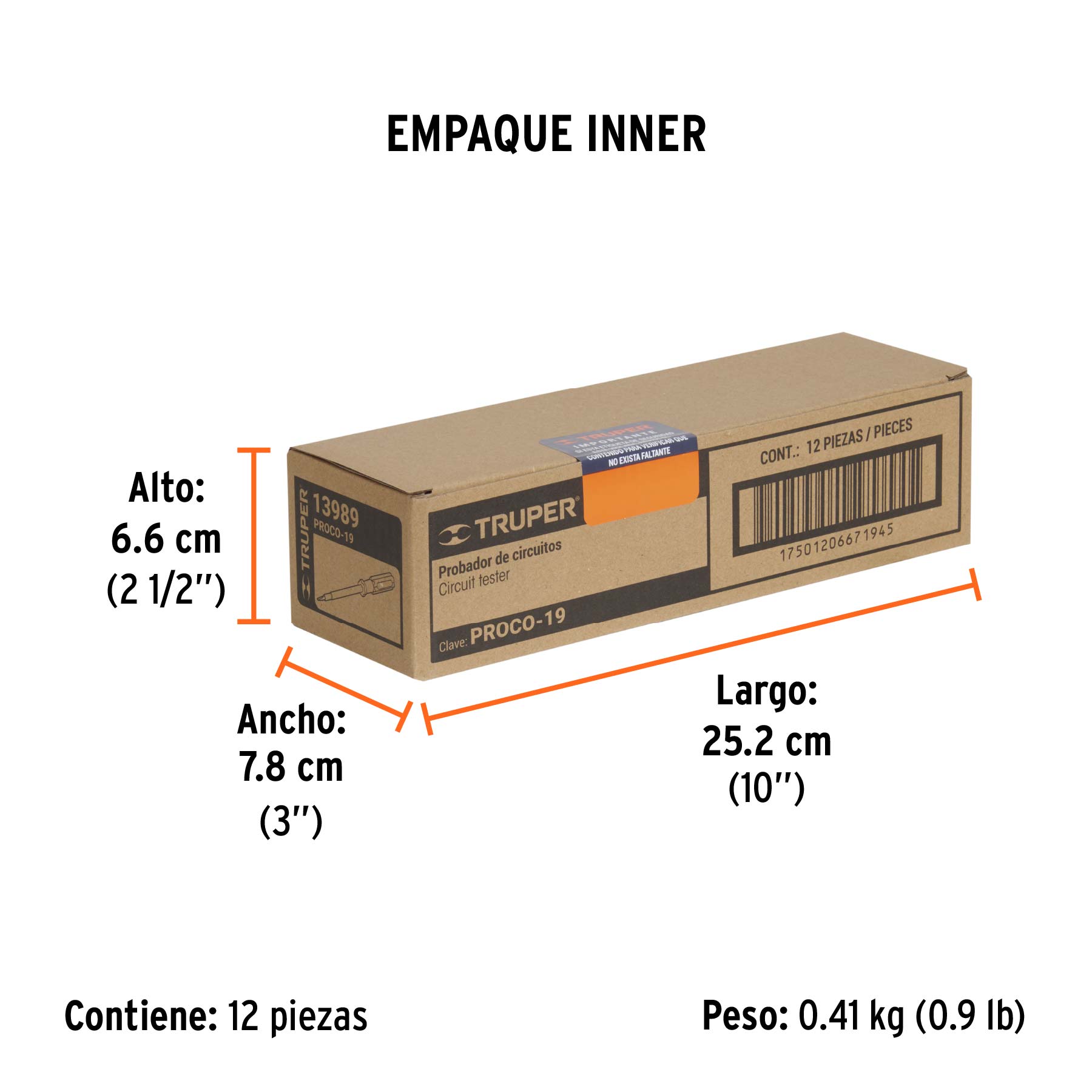 Probador de circuitos de corriente alterna 19 cm, TRUPER TRUPER
