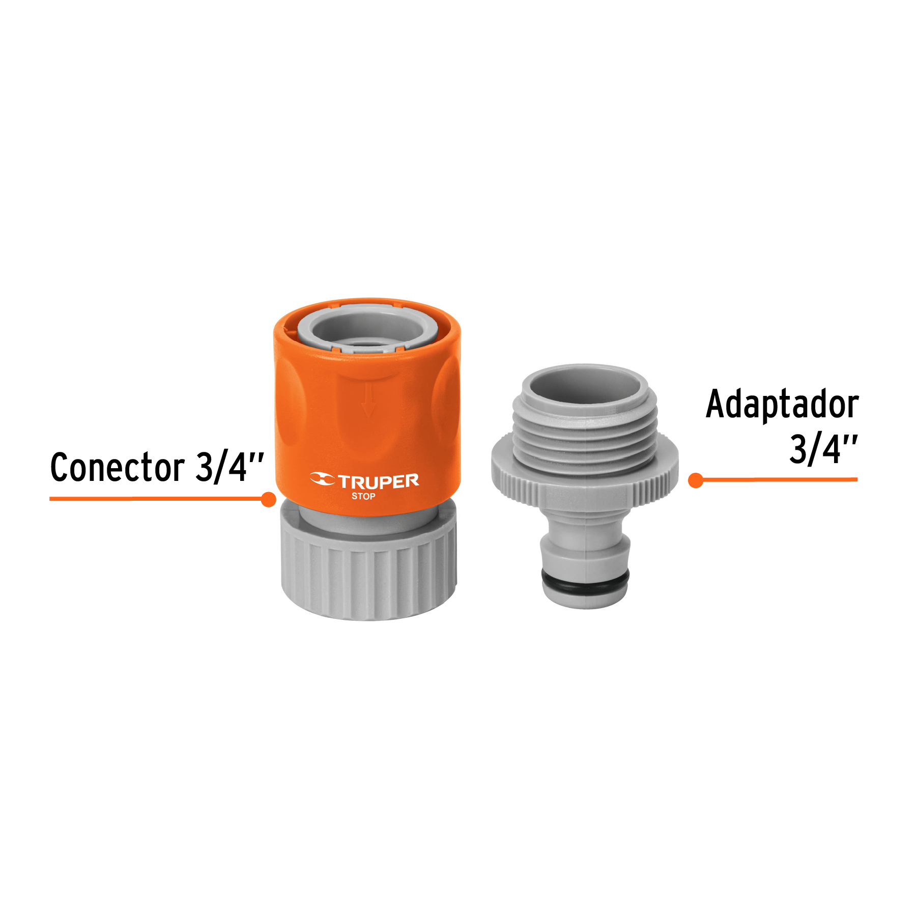 Conector 3/4" rápido de ABS manguera-acc. sistema click TRUPER