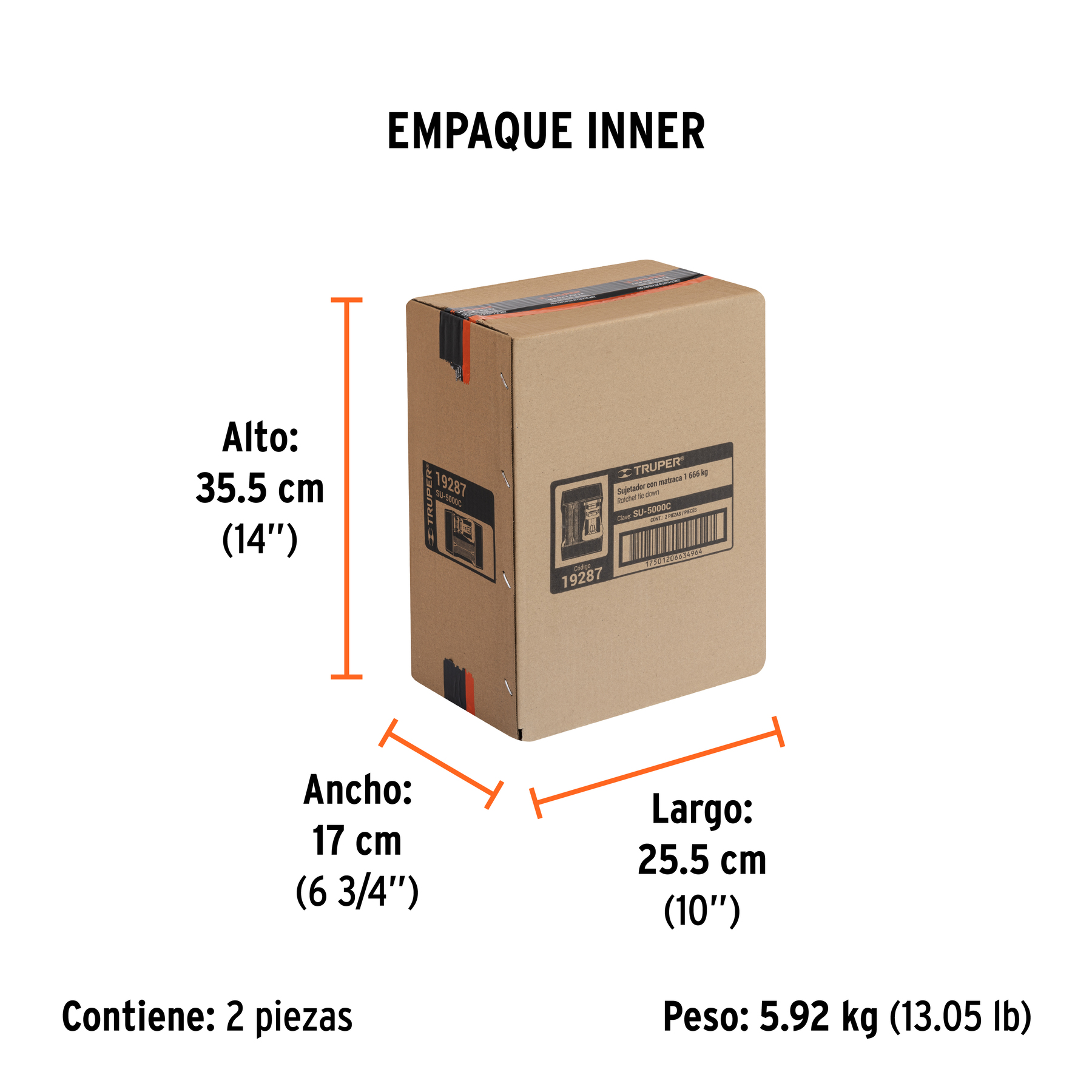 Sujetador con matraca carga máxima 5000 kg, TRUPER TRUPER
