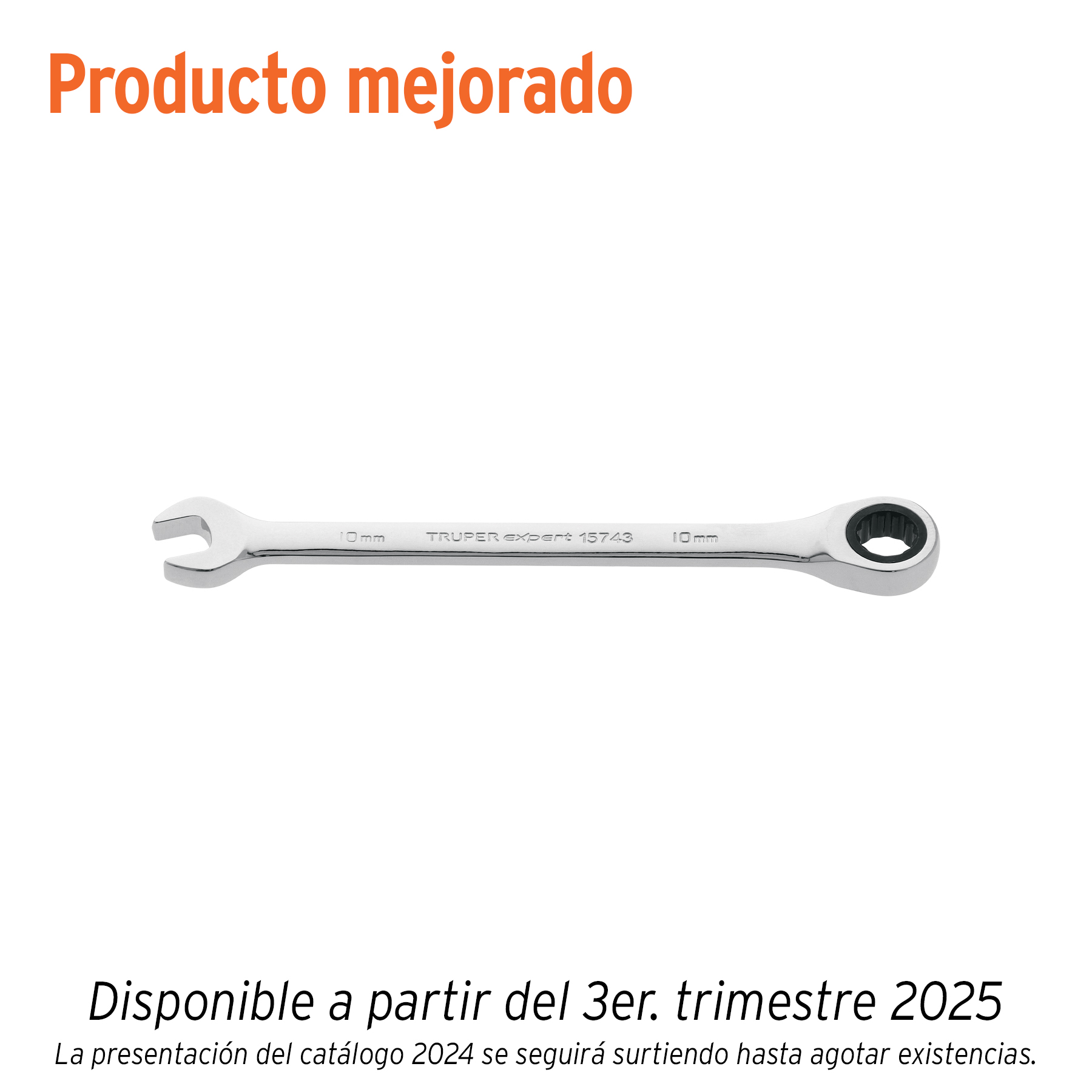 Llave combinada con matraca 10 mm x 154 mm largo, EXPERT TRUPER