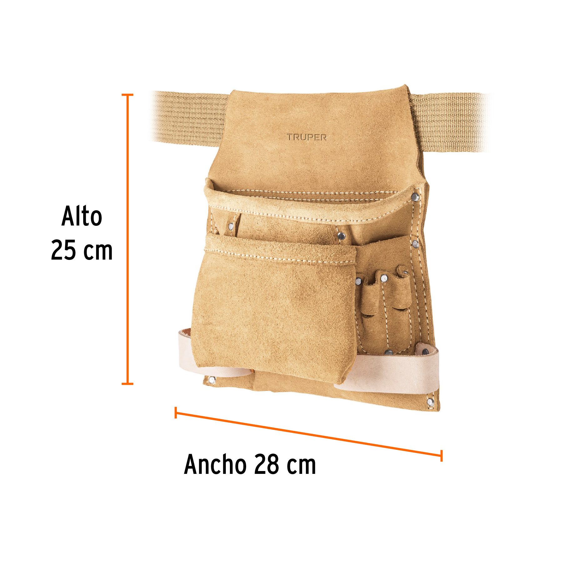Porta herramientas de carnaza con 10 compartimentos, TRUPER TRUPER