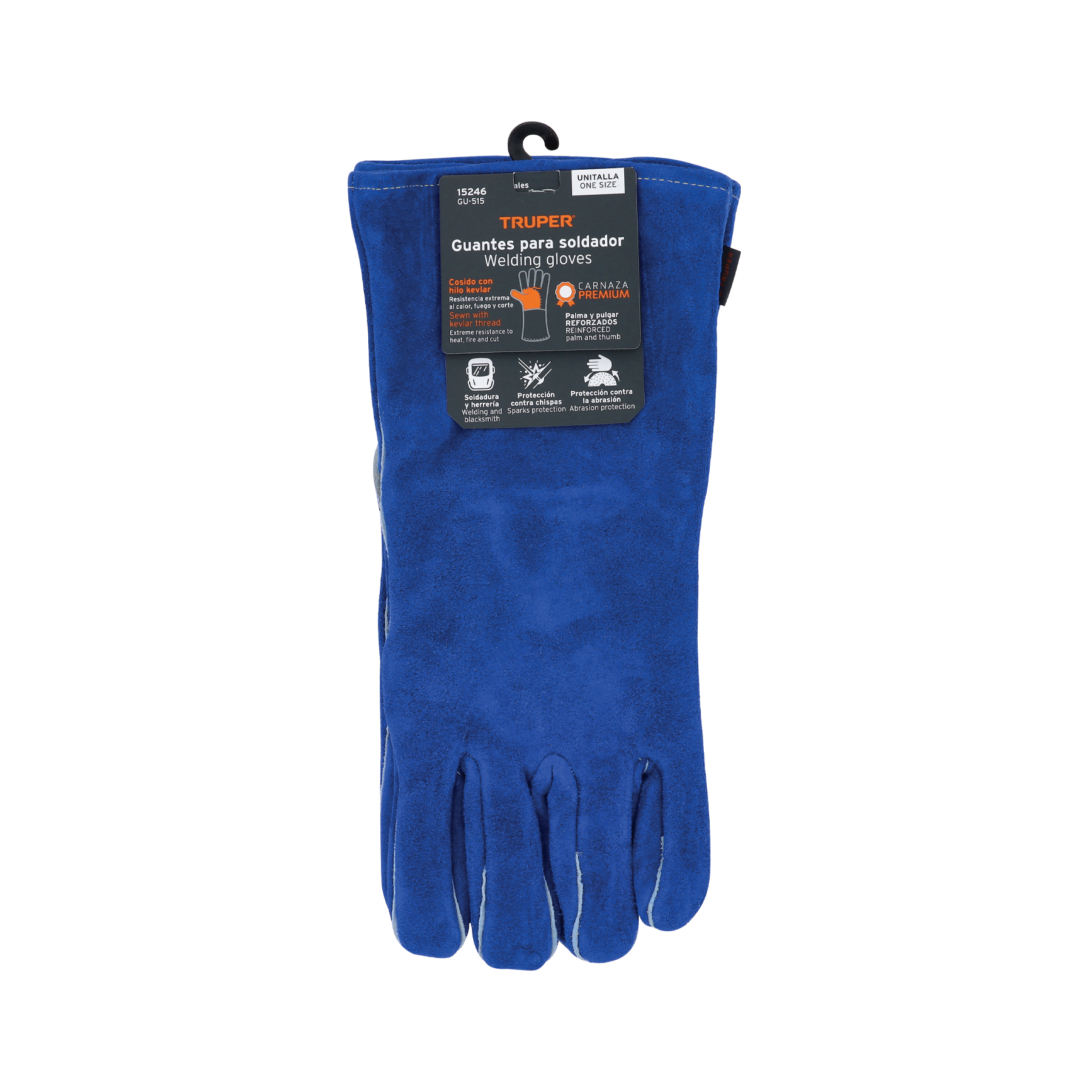 Guantes para soldador, reforzados, azules, TRUPER TRUPER