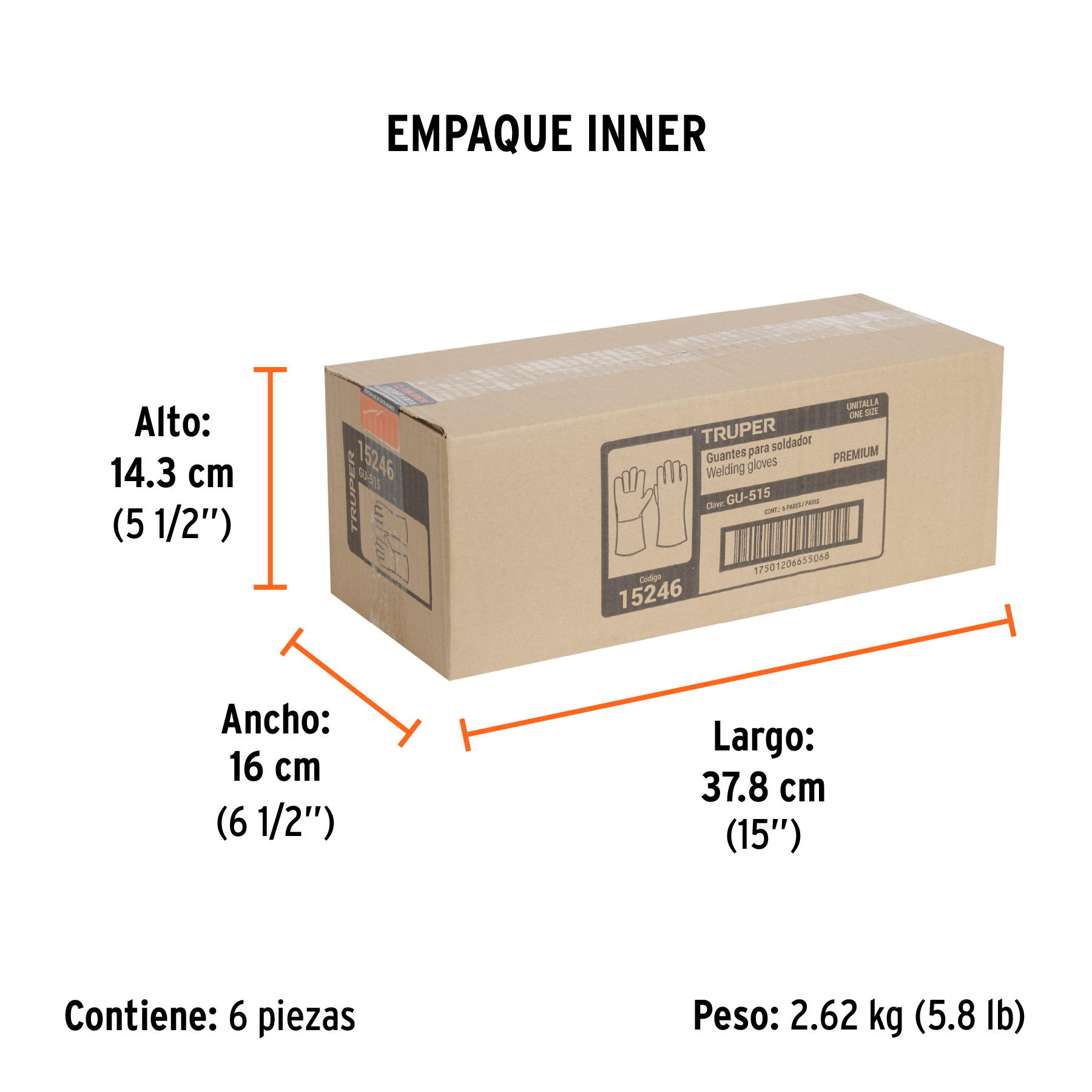 Guantes para soldador, reforzados, azules, TRUPER TRUPER