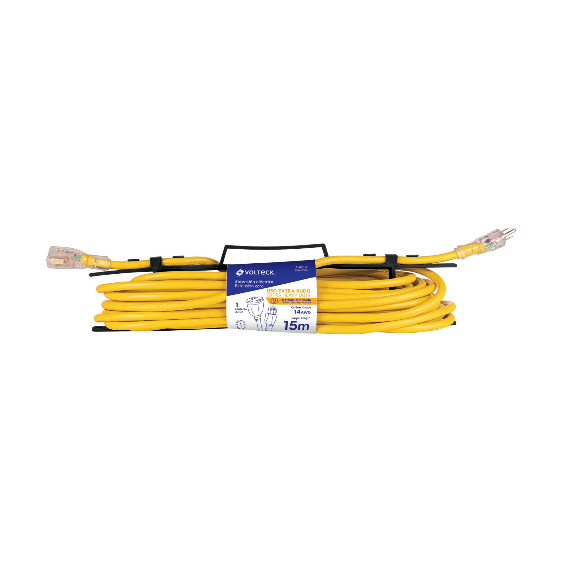 Extensión reforzada aterrizada 15 m 3x14 AWG, VOLTECK TRUPER