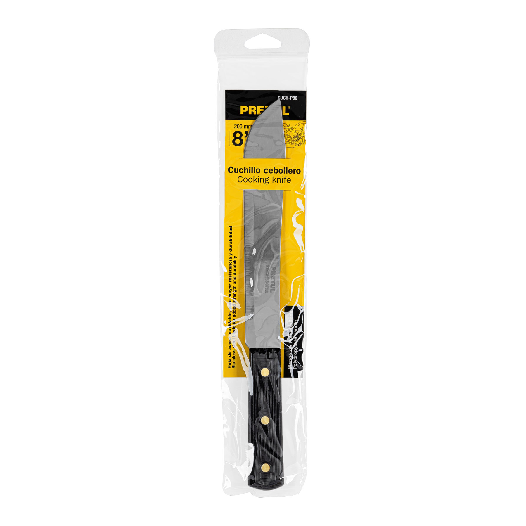 Cuchillo cebollero 8" mango de polipropileno, PRETUL PRETUL