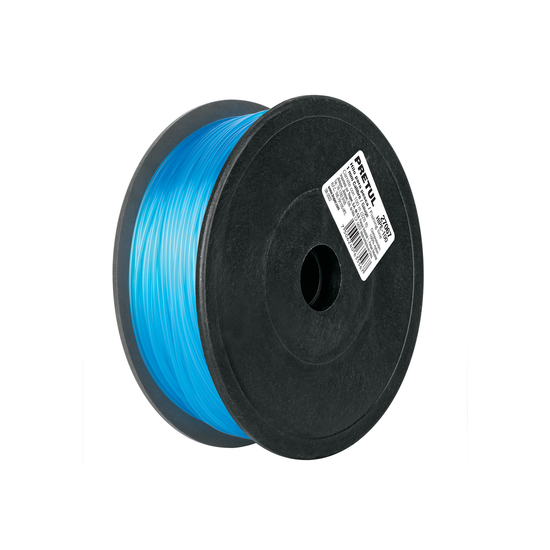 Carrete con 100 m de hilo para pesca azul calibre 1.00 mm PRETUL