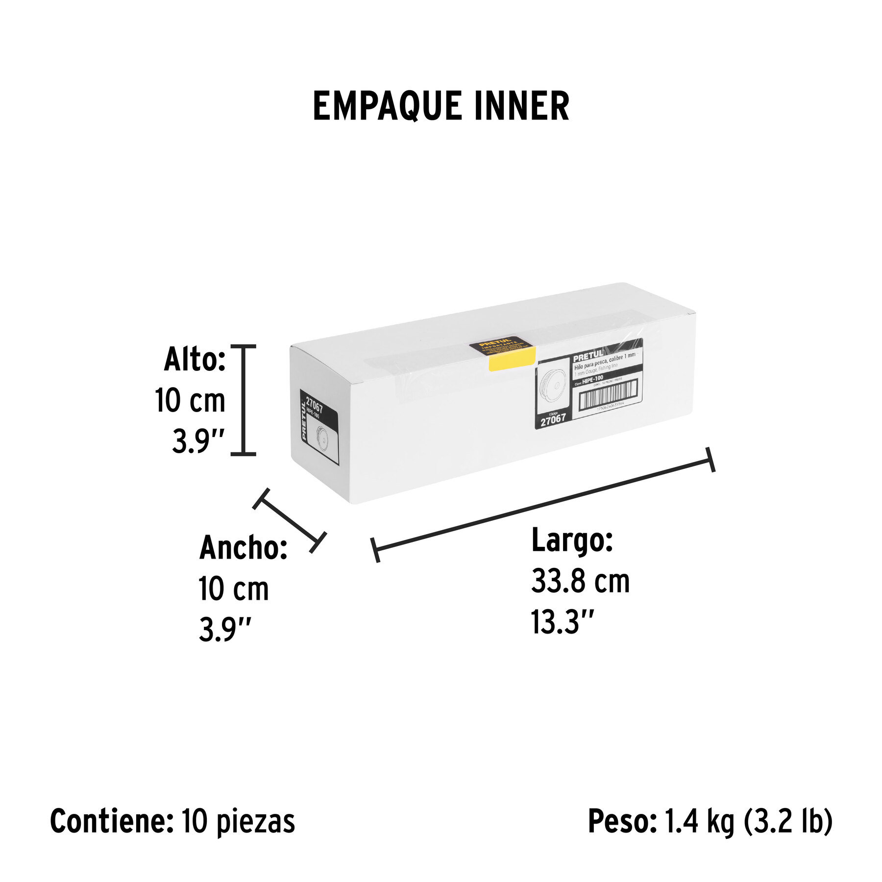 Carrete con 100 m de hilo para pesca azul calibre 1.00 mm PRETUL