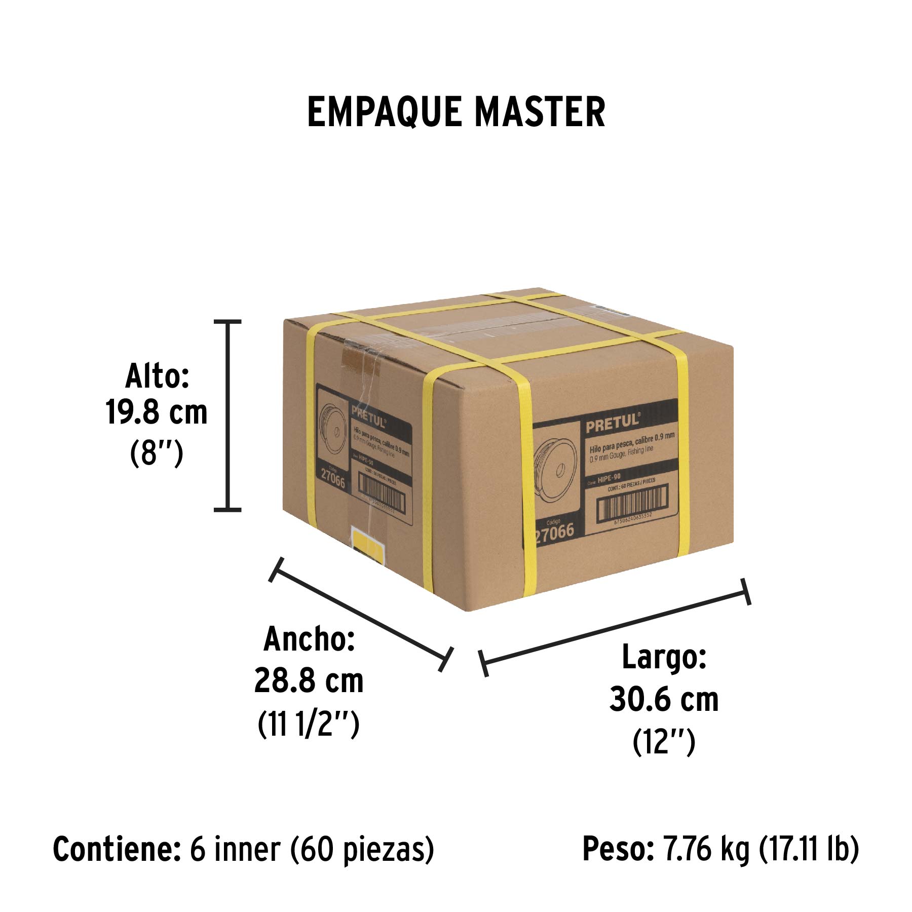 Carrete con 100 m de hilo para pesca azul calibre 0.90 mm PRETUL