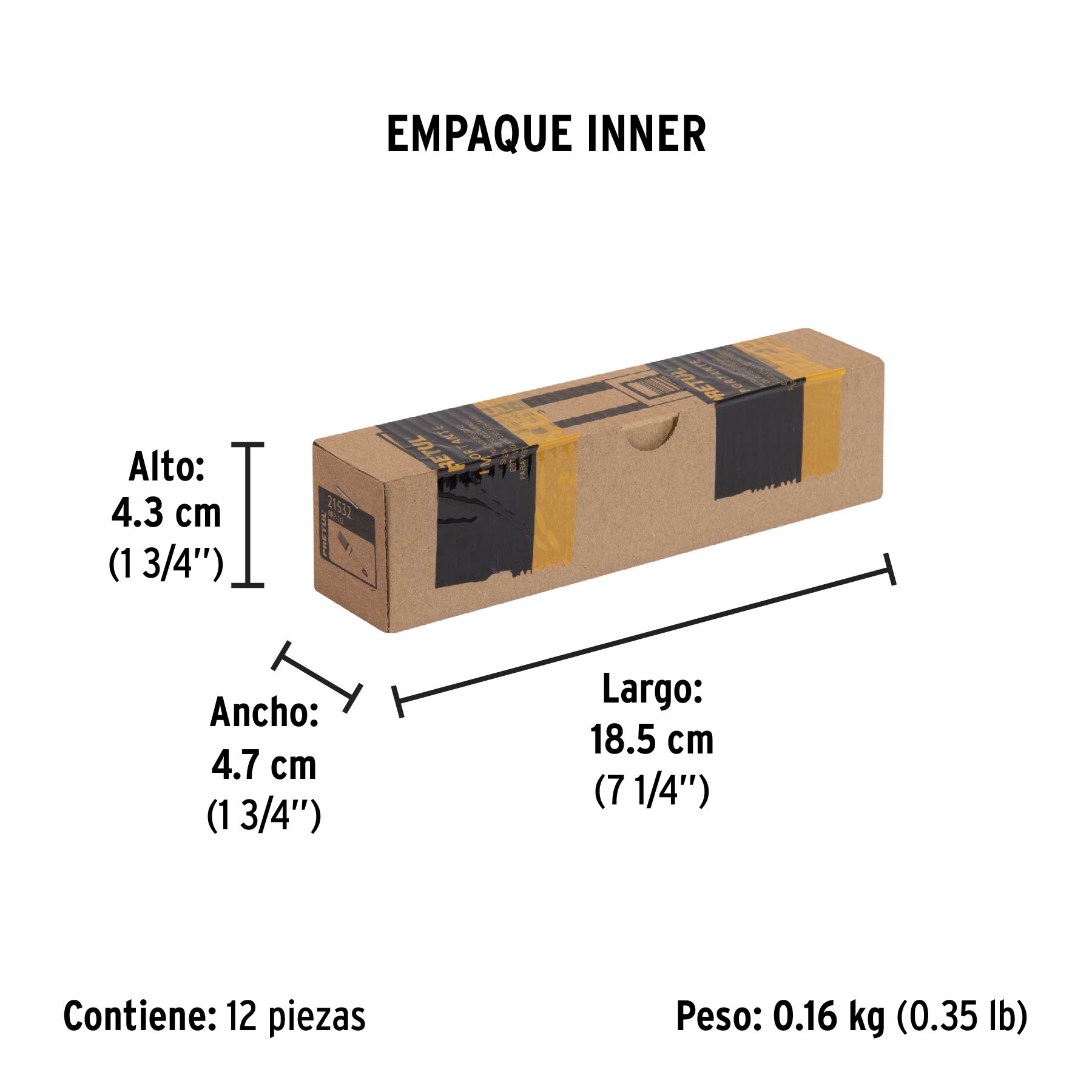 Brocha uso general de 1/2" con mango de plástico, PRETUL PRETUL