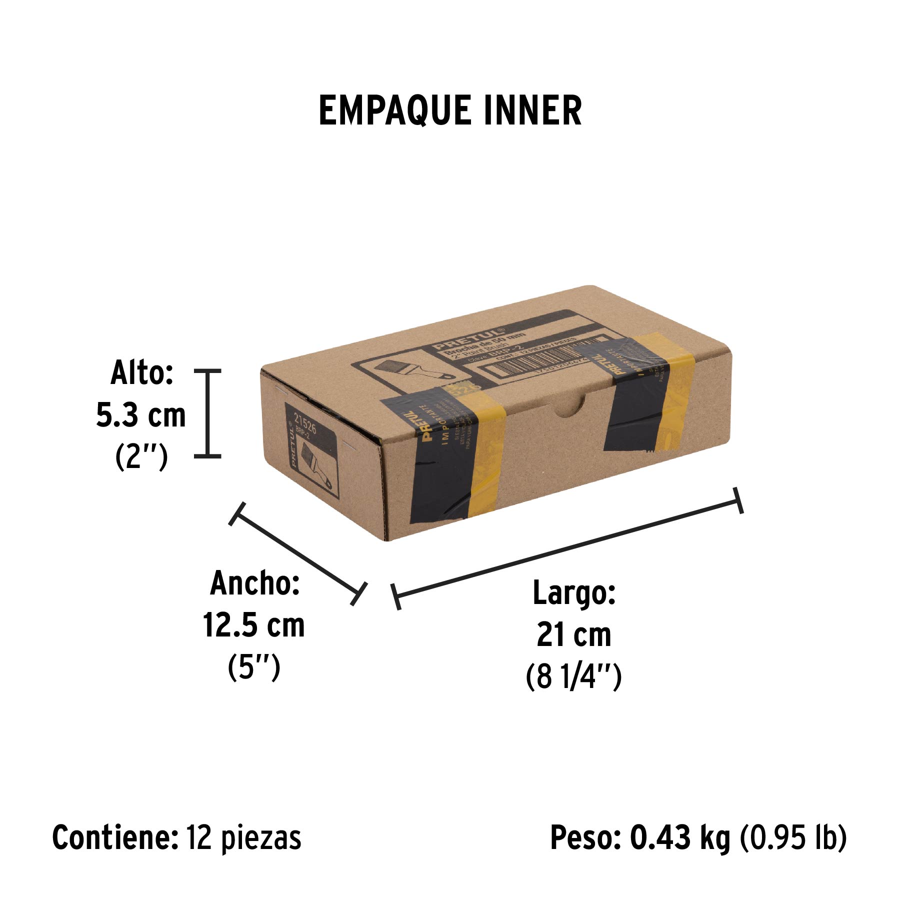 Brocha uso general de 2" con mango de plástico, PRETUL PRETUL